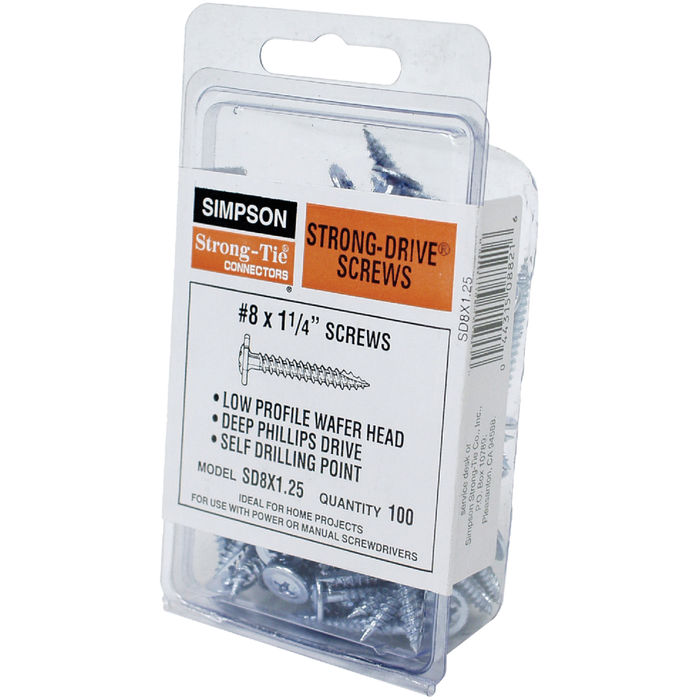 Simpson Strong-Tie #8 x 1-1/4 In. #2 Phillips Wafer-Head Structure Screw (100-Count) Image 1