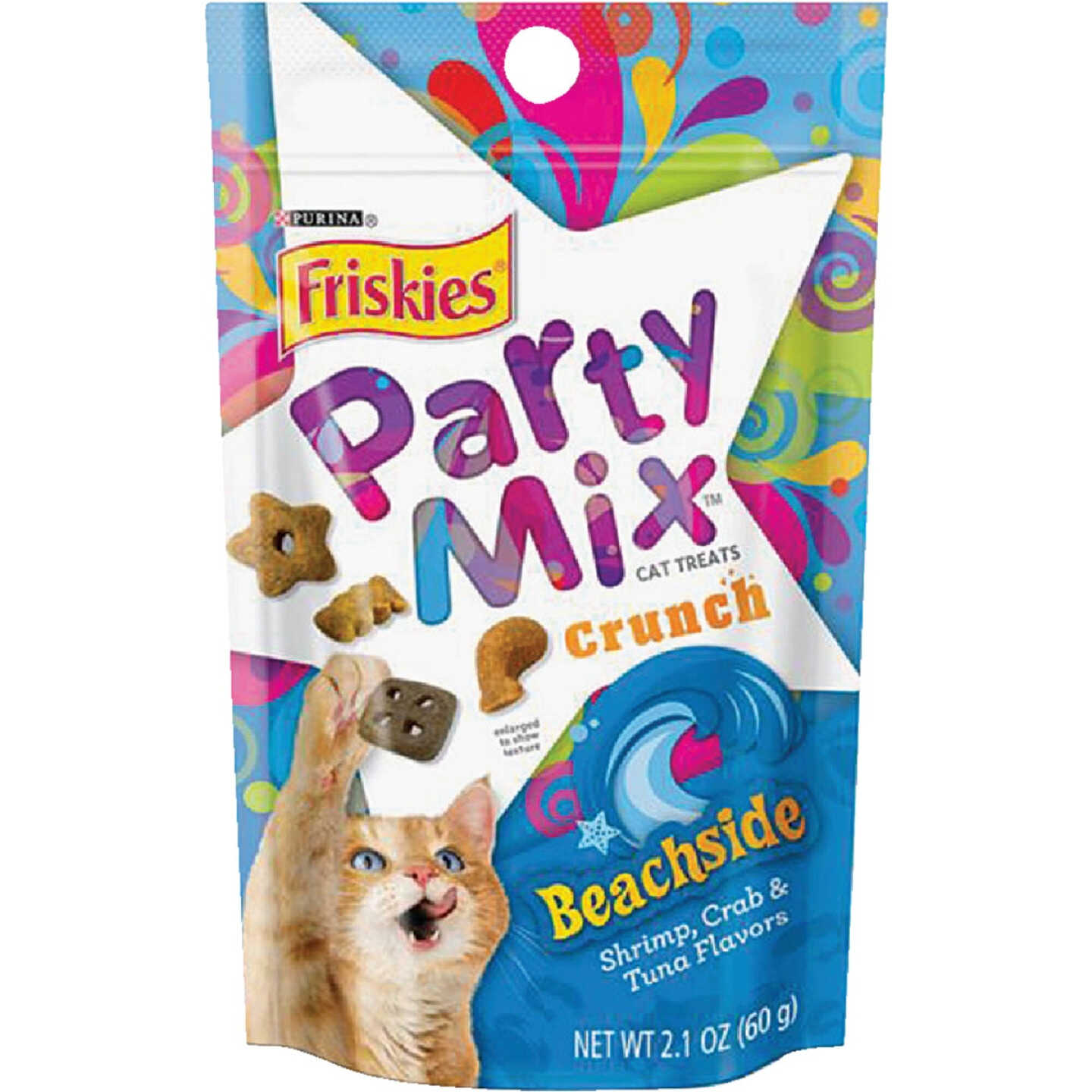 Purina Party Mix Beachside-Shrimp, Crab, & Tuna 2.1 Oz. Cat Treat Image 1
