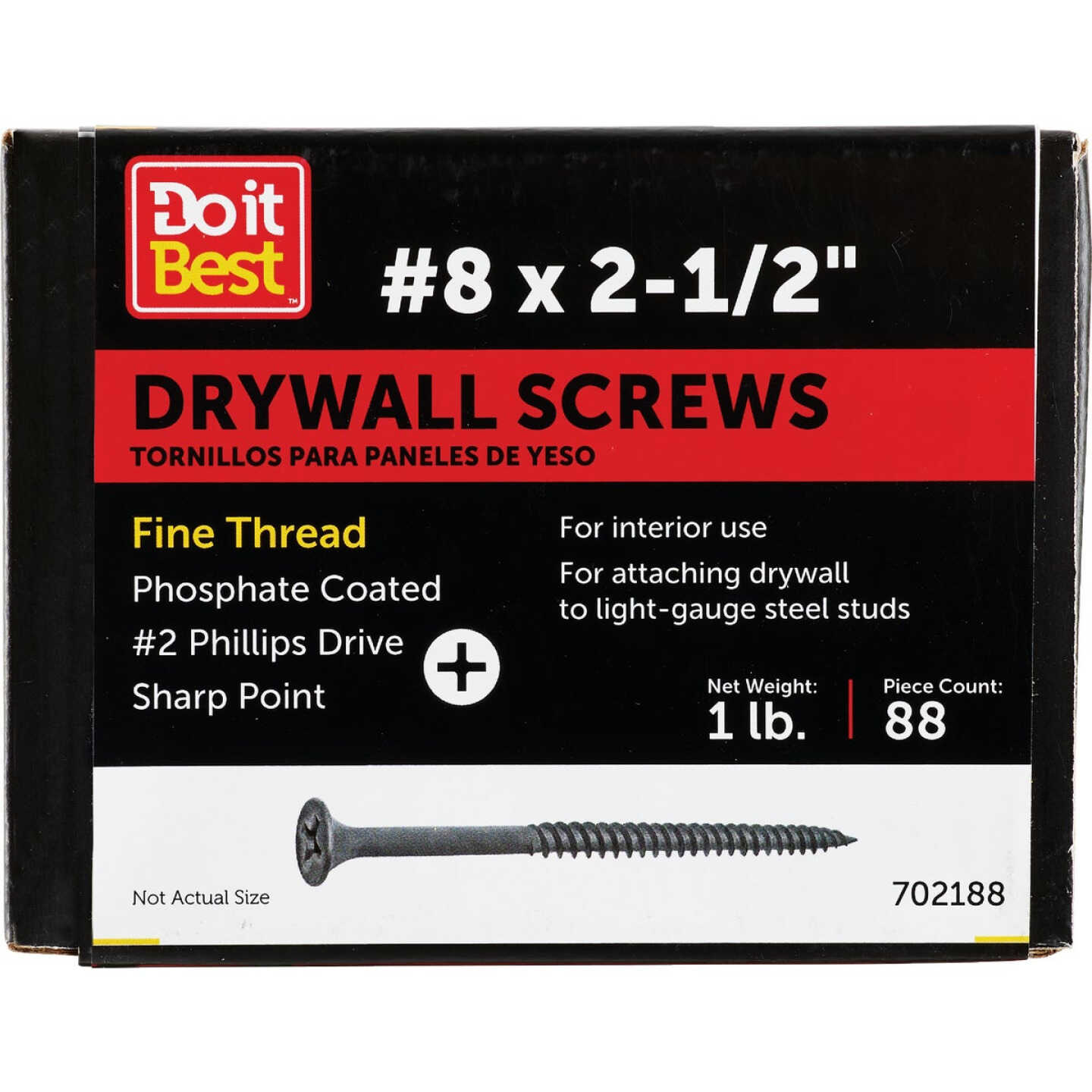 Do it #8 x 2-1/2 In. Fine Thread Multipurpose Drywall Screw (1 Lb. Box) Image 1