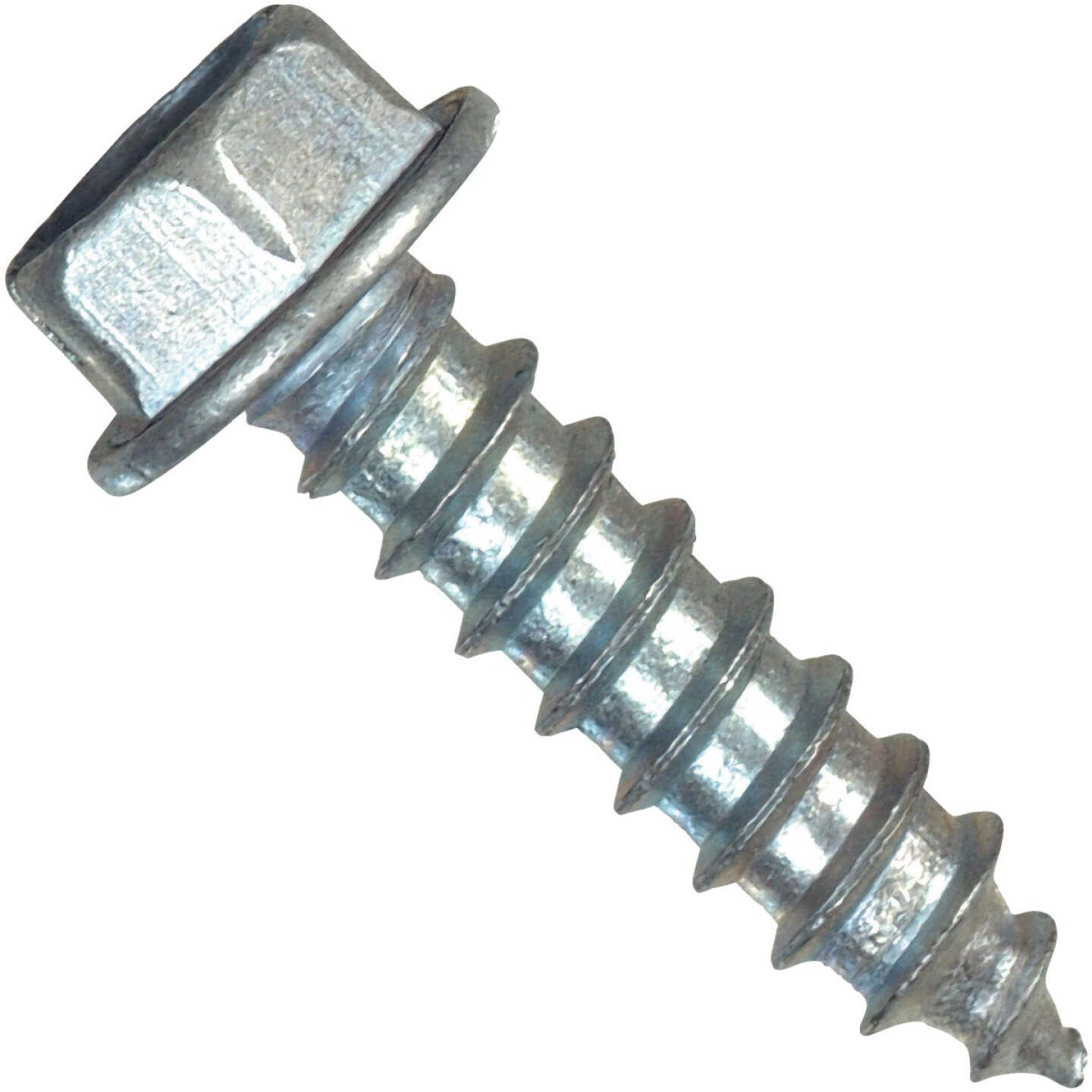 Hillman #10 x 2 In. Slotted Hex Washer Head Zinc Sheet Metal Screw (100-Count) Image 1