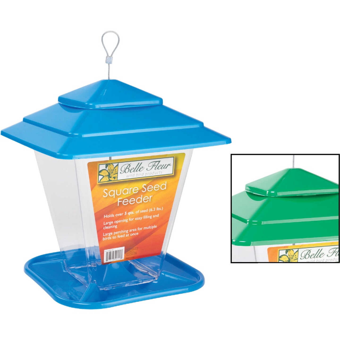 More Birds Plastic 6.6 Lb. Capacity Square Seed Hopper Bird Feeder Image 1