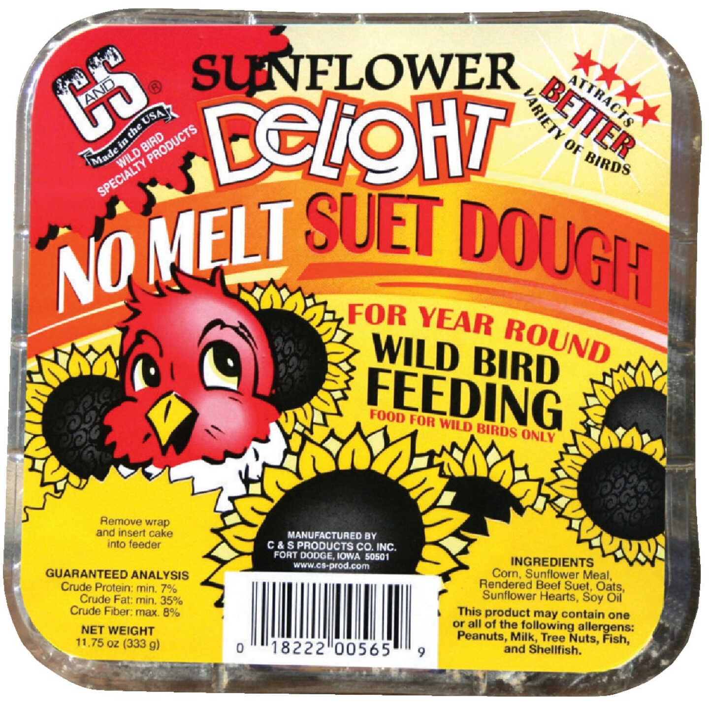C&S 11.75 Oz. Sunflower Delight No Melt Suet Dough Image 1