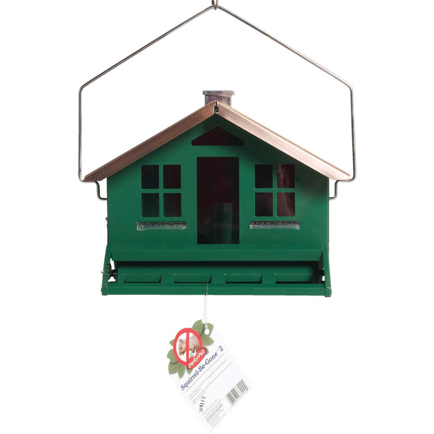 Perky-Pet Squirrel-Be-Gone Green Metal 12 Lb. Capacity Bird Feeder Image 2