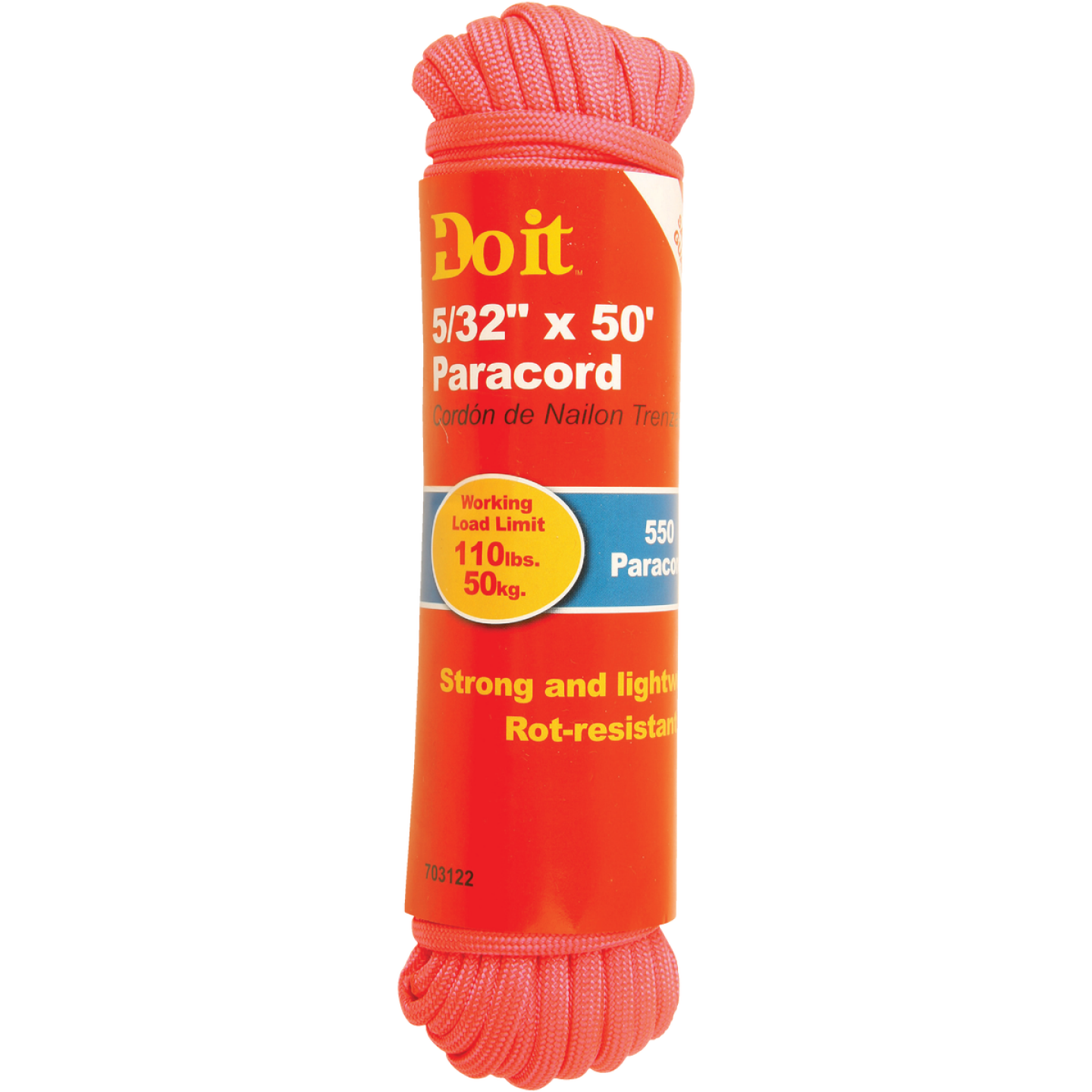 Do it Best 550 5/32 In. x 50 Ft. Pink Nylon Paracord Image 1