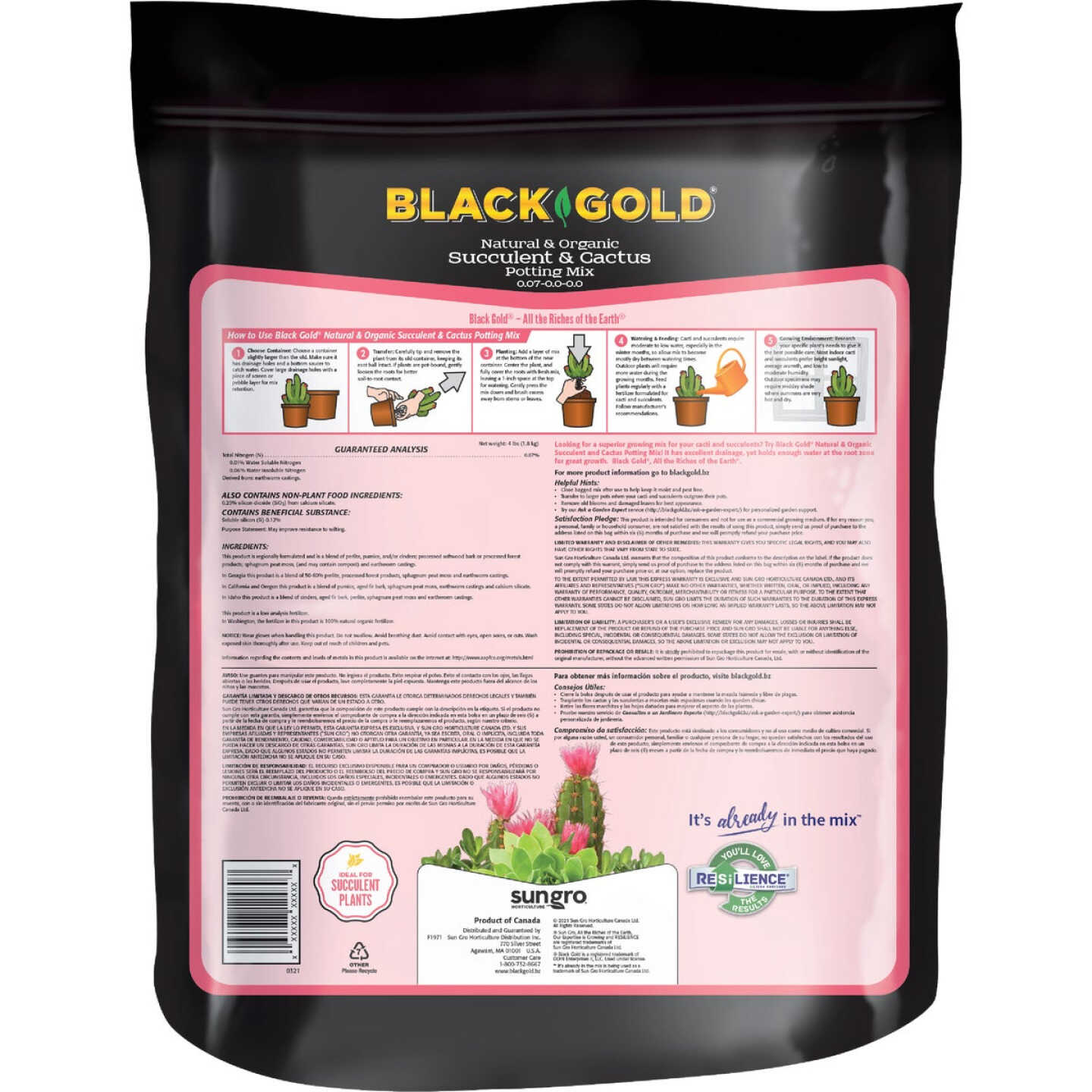 Black Gold 8 Qt. 8.3 Lb. Fast Draining Cactus Mix Potting Soil Mix Image 3