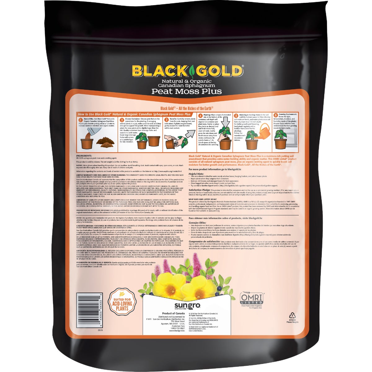 Black Gold 3 Lb. 8 Qt. Sphagnum Peat Moss Plus Image 3