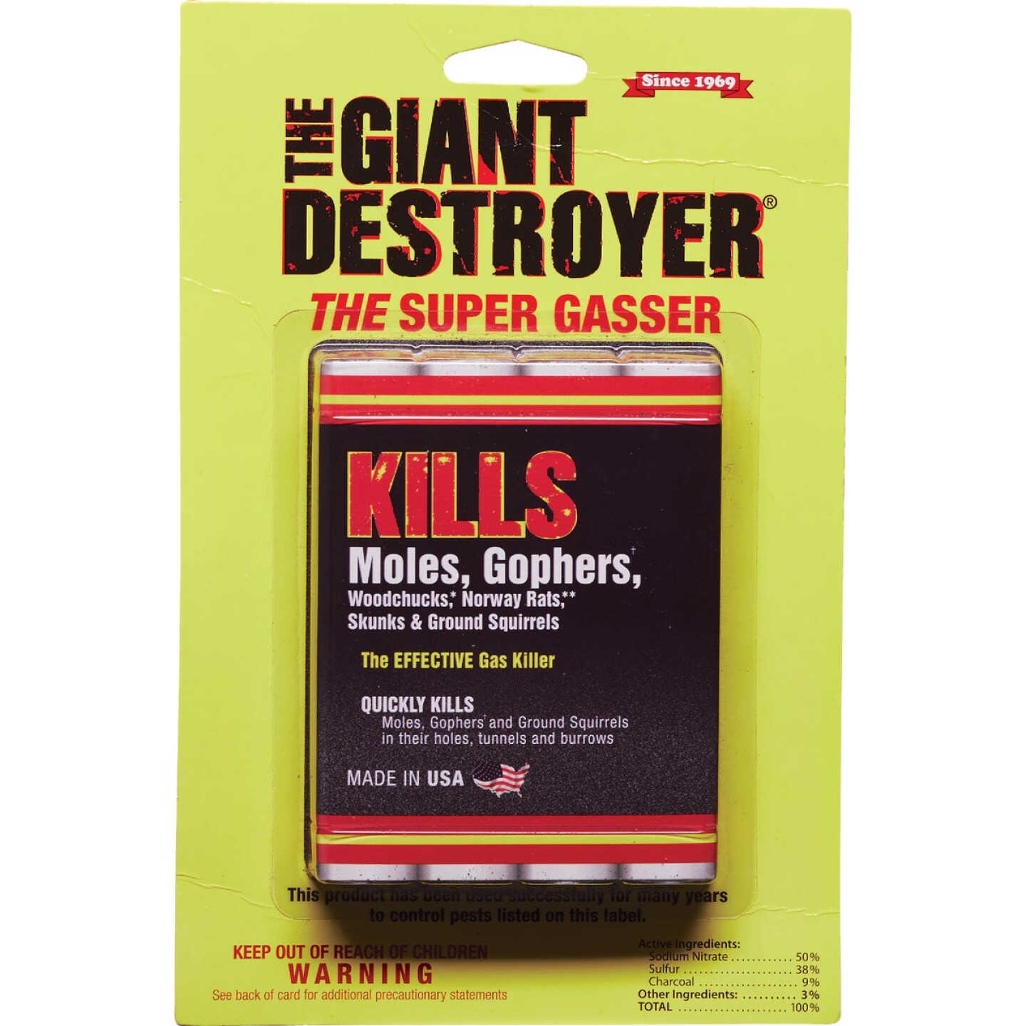 The Giant Destroyer 4-Pack Gas Cartridges Mole & Gopher Killer Image 1