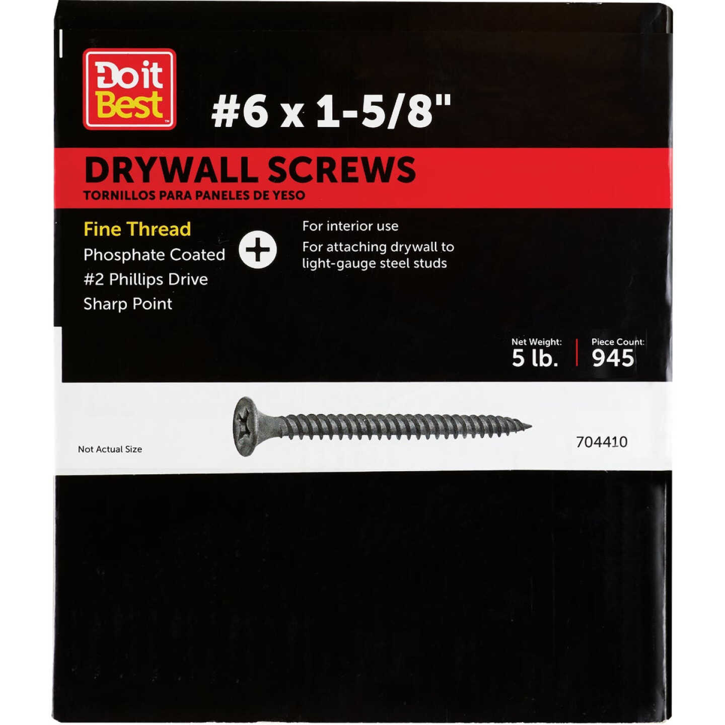 Do it #6 x 1-5/8 In. Fine Thread Multipurpose Drywall Screw (5 Lb. Box) Image 1