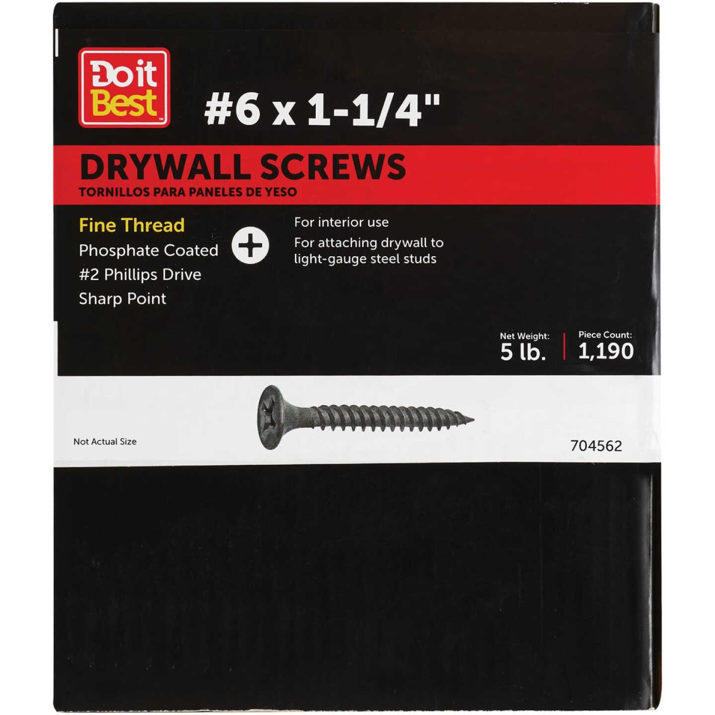 Do it #6 x 1-1/4 In. Fine Thread Multipurpose Drywall Screw (5 Lb. Box) Image 1