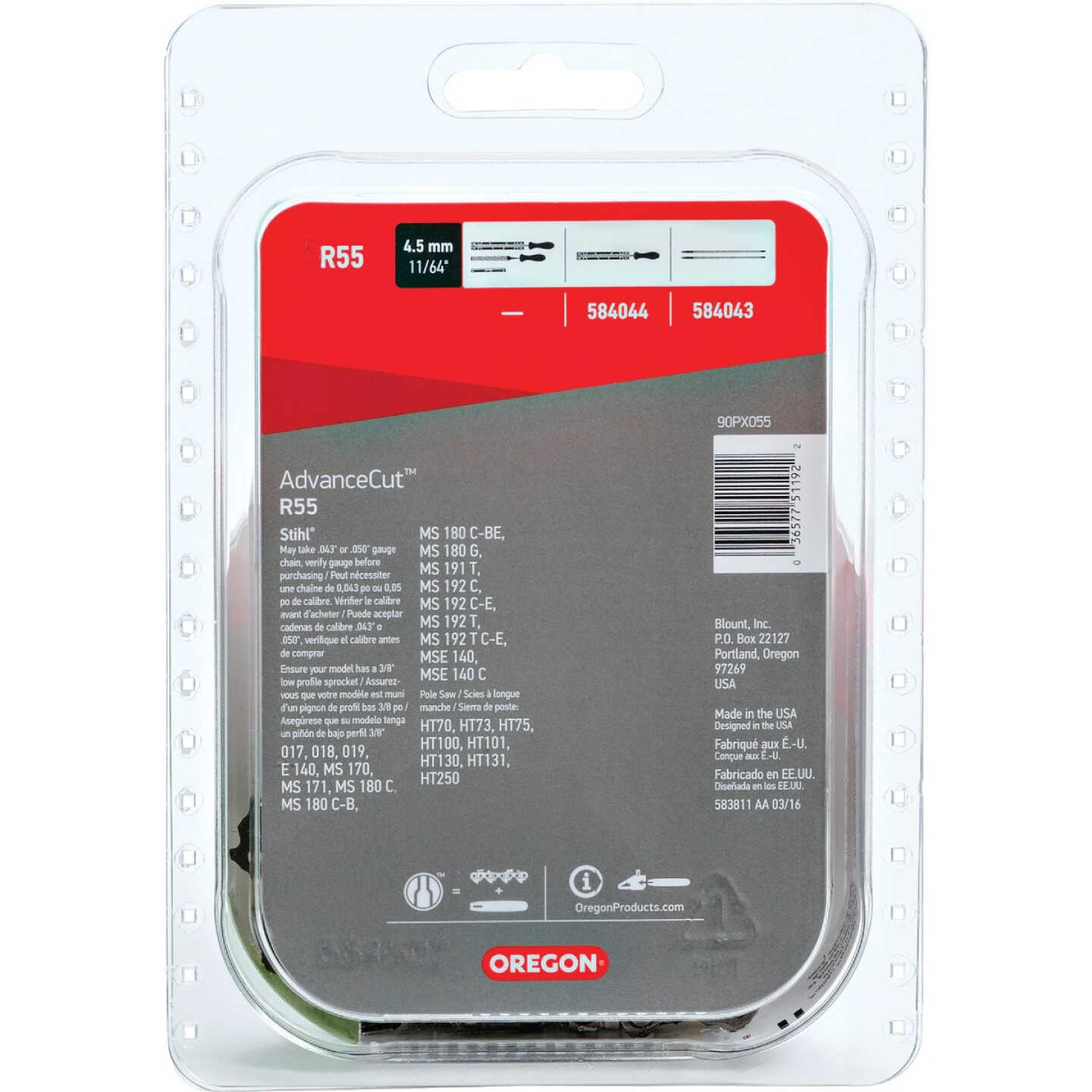 Oregon AdvanceCut 16 In. 55-Link 0.043 In. ga Chainsaw Chain Image 7