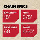 Oregon PowerCut 18 In. 68-Link Chainsaw Chain Image 5