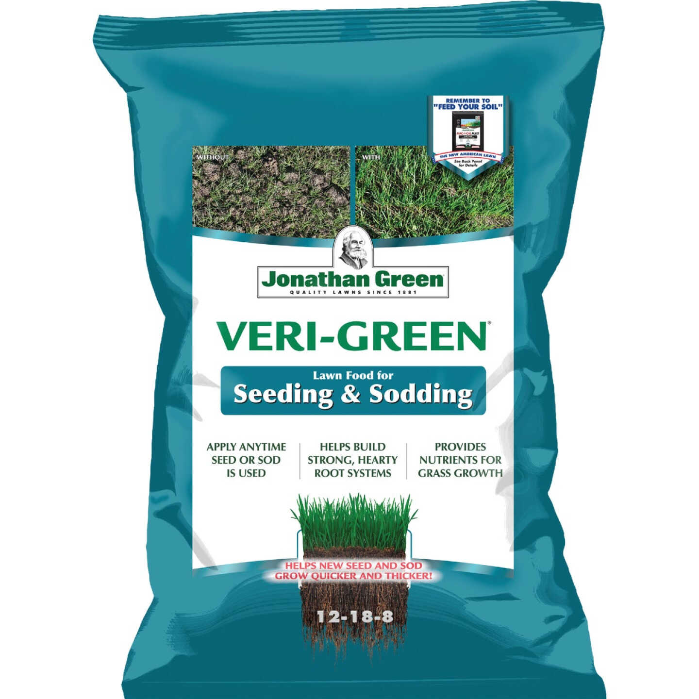 Jonathan Green Veri-Green 45 Lb. 15,000 Sq. Ft. 12-18-8 Seeding & Sodding Starter Fertilizer Image 1