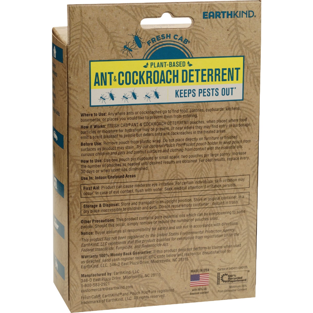 EarthKind Fresh Cab 30 to 60-Day Natural Ant & Roach Repellent Refill Pouch (2-Pack) Image 6