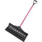 Bully Tools 27 In. Poly Snow Pusher with 46.5 In. Fiberglass Handle Image 1