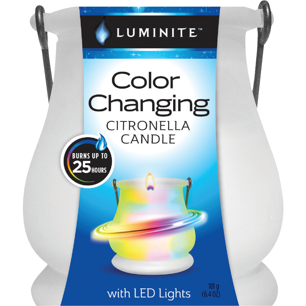 Luminite 7.1 Oz. 1-Wick Color Changing Citronella Candle