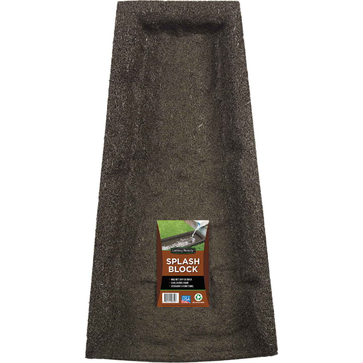 GroundSmart Brown Rubber Splash Block Image 1