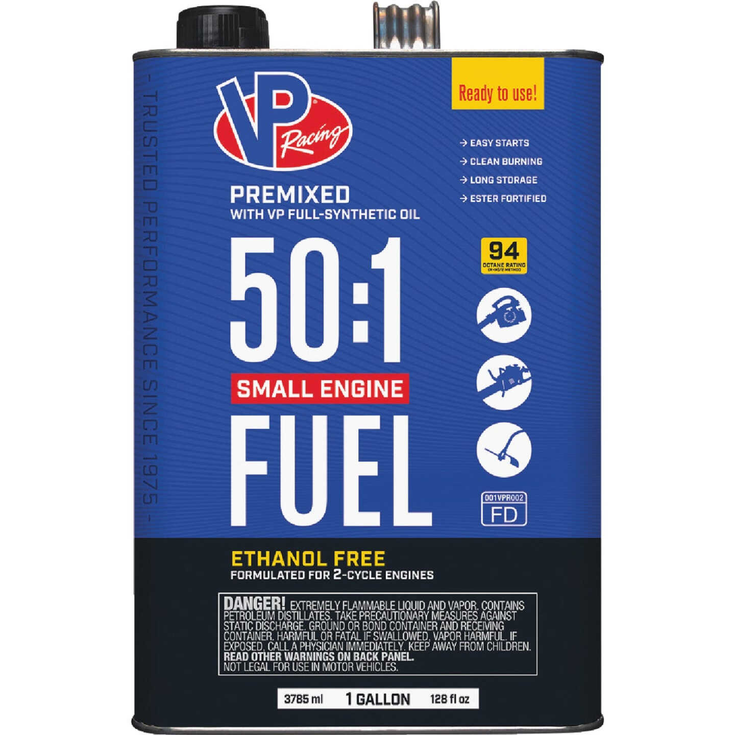 VP Racing Fuels 1 Gal. 50:1 Ethanol-Free Gas & Oil Pre-Mix Image 1