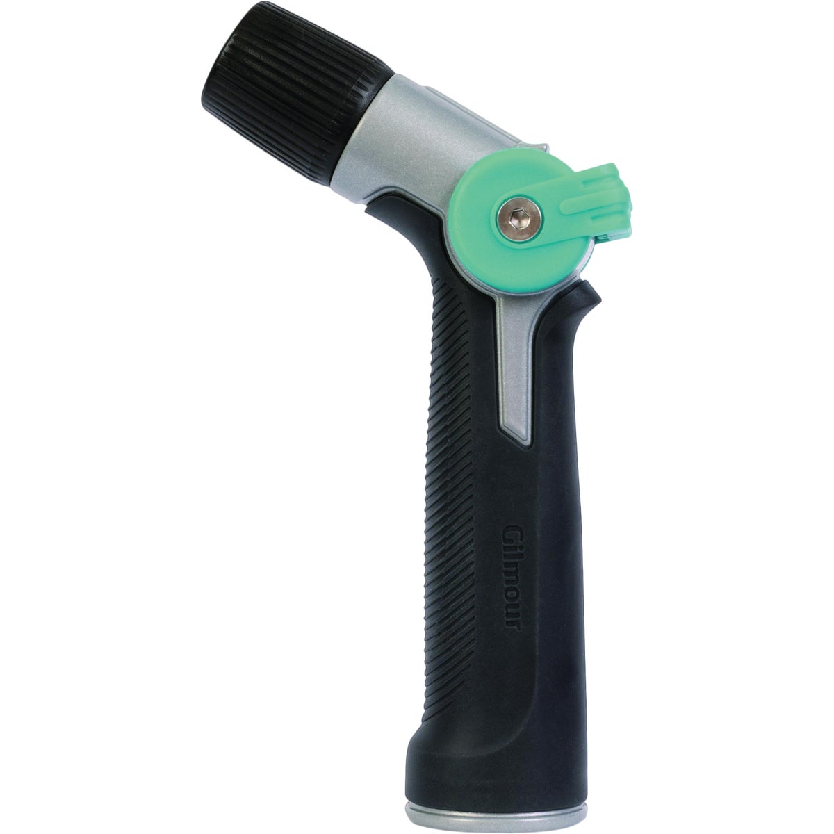 Gilmour Metal Adjustable Thumb Control Pistol Nozzle, Black & Green Image 1