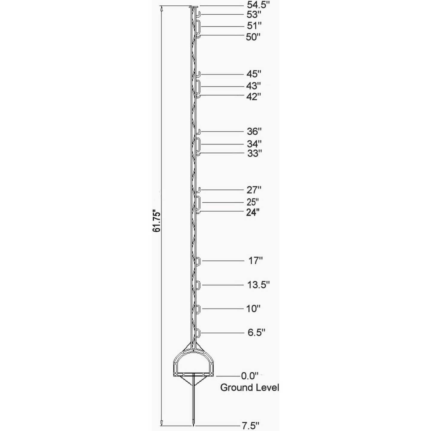 Dare 61-3/4 In. Step-in Poly Post with Built-in Stirrup Image 2