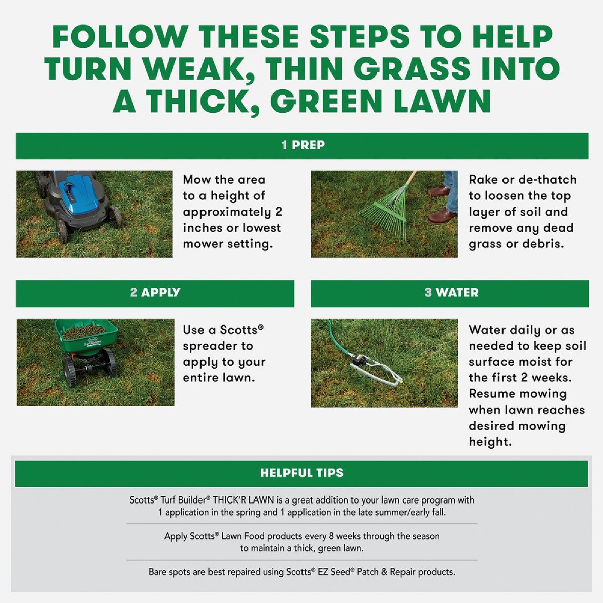 Scotts Turf Builder Thick'R Lawn 12 Lb. 1200 Sq. Ft. Sun & Shade Grass Seed, Fertilizer, and Soil Improver Combination Image 3
