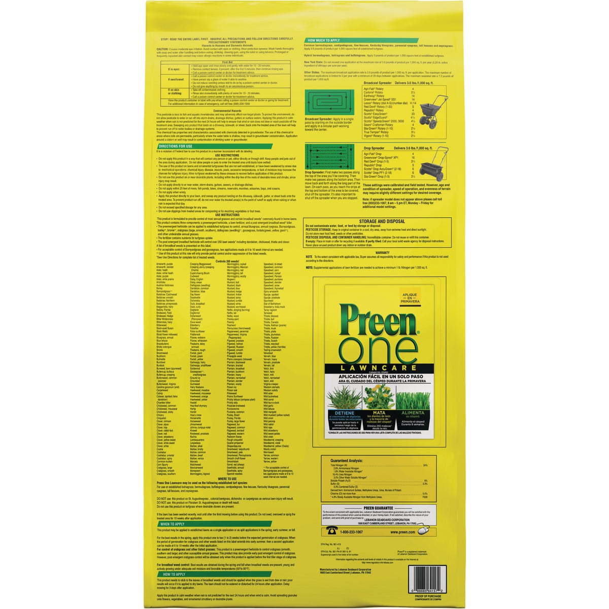 Preen One Lawn Care 18 Lb. Ready To Use Granules Weed Killer with Fertilizer Image 2