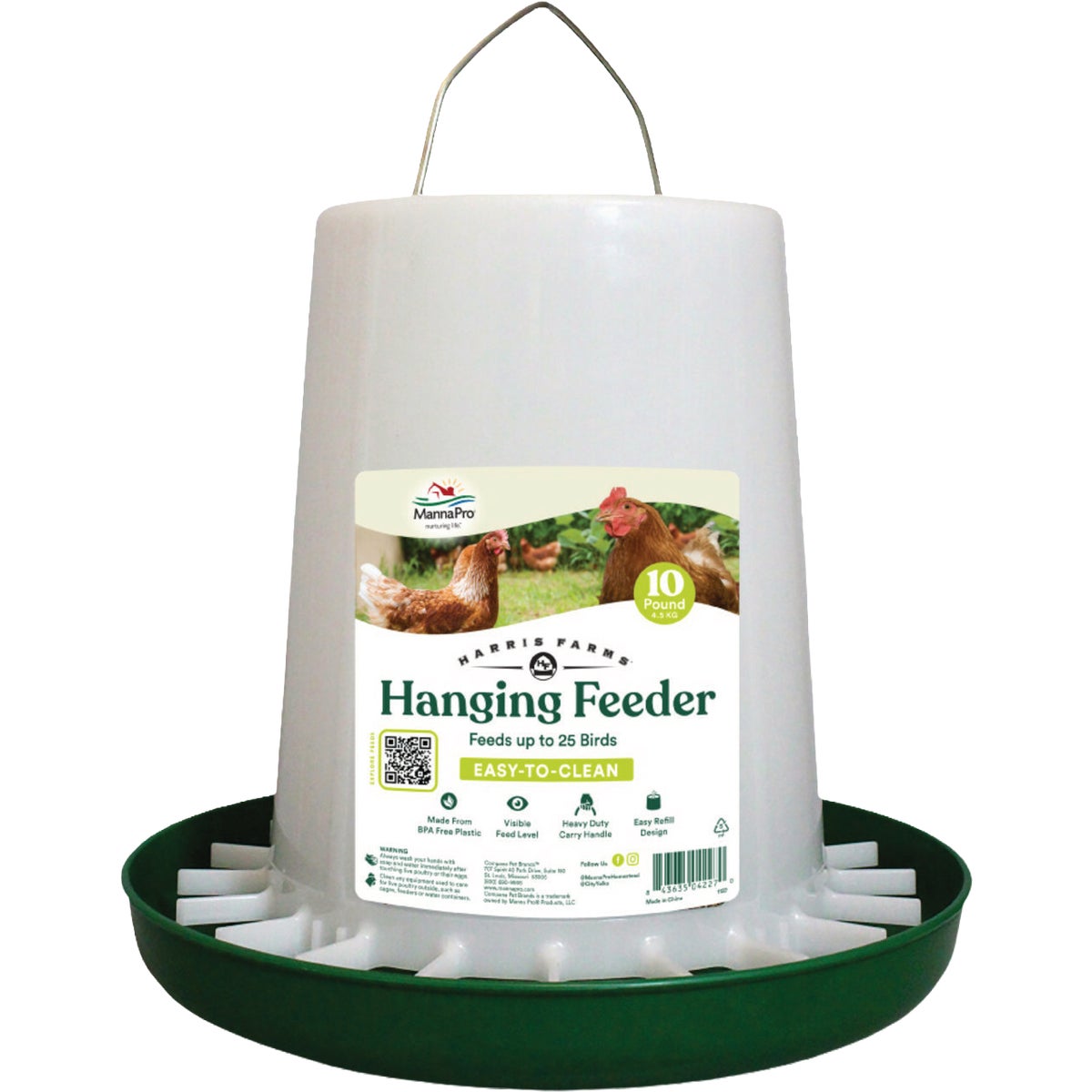 Manna Pro Harris Farms 10 Lb. Twist Lock Base Hanging Poultry Feeder
