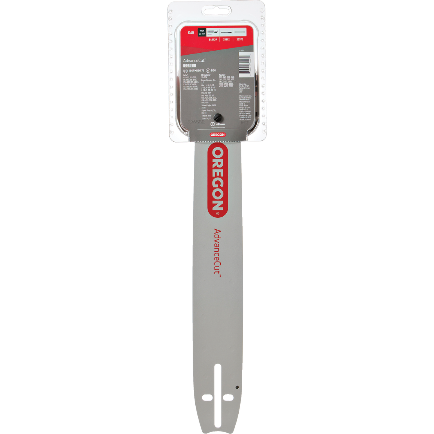 Oregon AdvanceCut 16 In. 60 Drive Links Reversible Bar & D60 Chain Replacement Combo Image 5