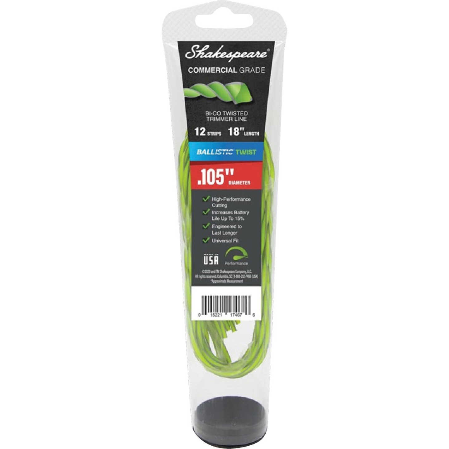 Shakespeare 0.105 In. x 18 In. Ballistic Twist Trimmer Line Strips (12-Count) Image 1