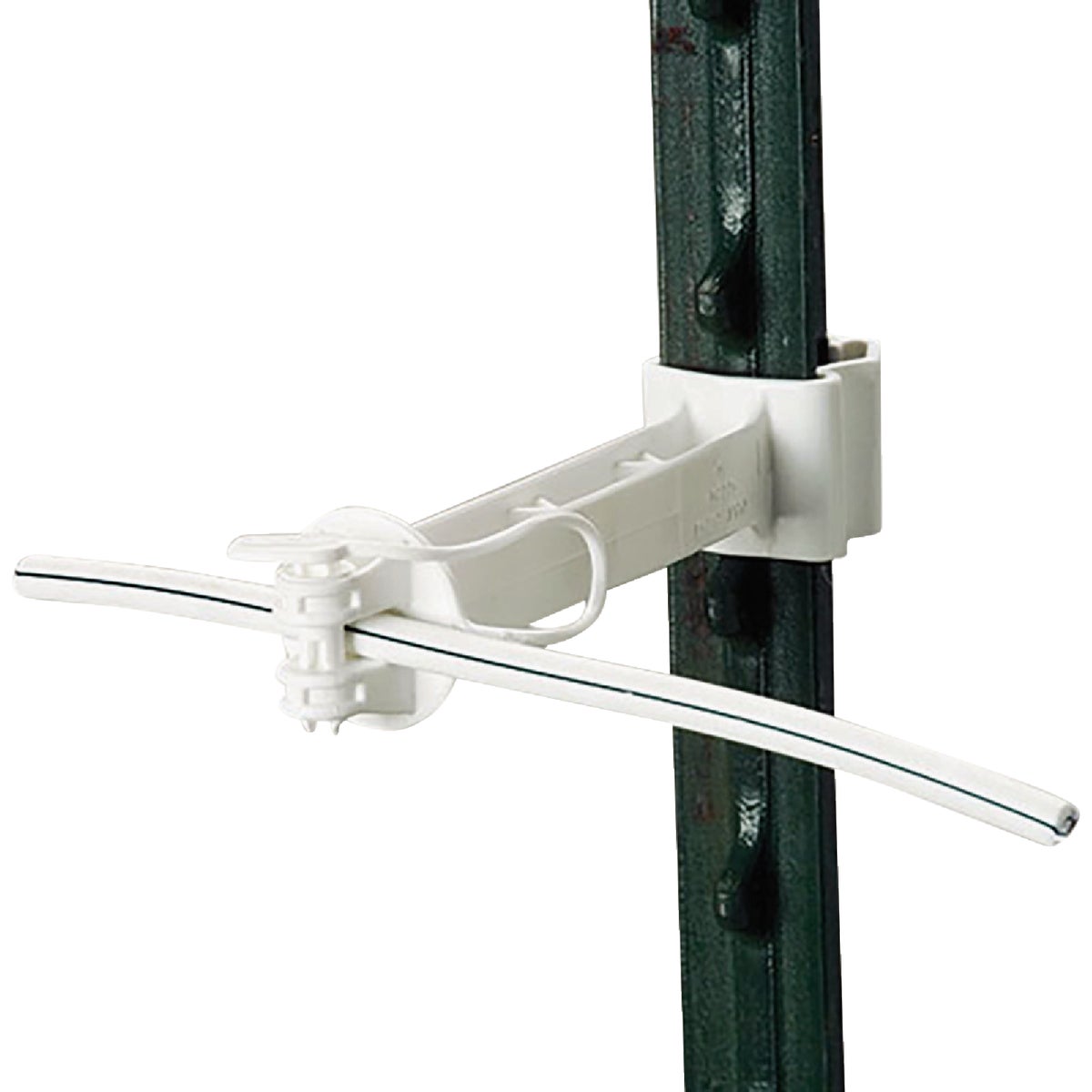 Gallagher 5 In. White T-Post Pinlock Offset      Insulator (20-Pack)