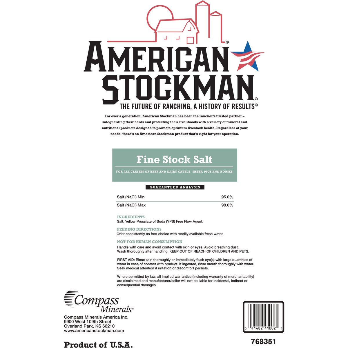American Stockman 50 Lb. Fine Stock Salt Image 3