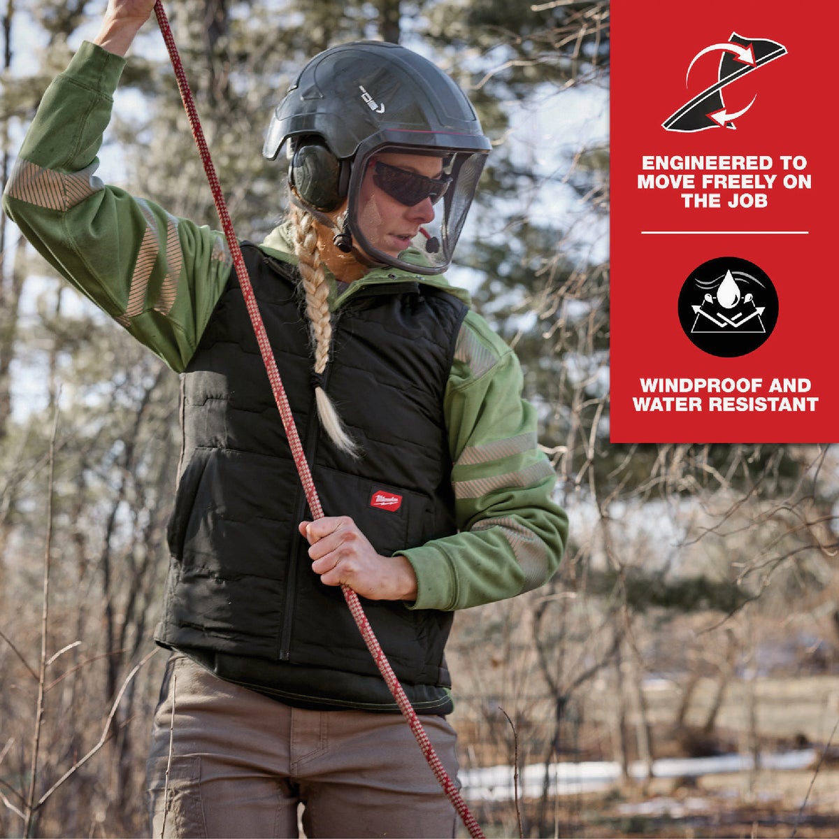 Milwaukee FREEFLEX Women's Medium Black Lightweight Insulated Vest Image 4