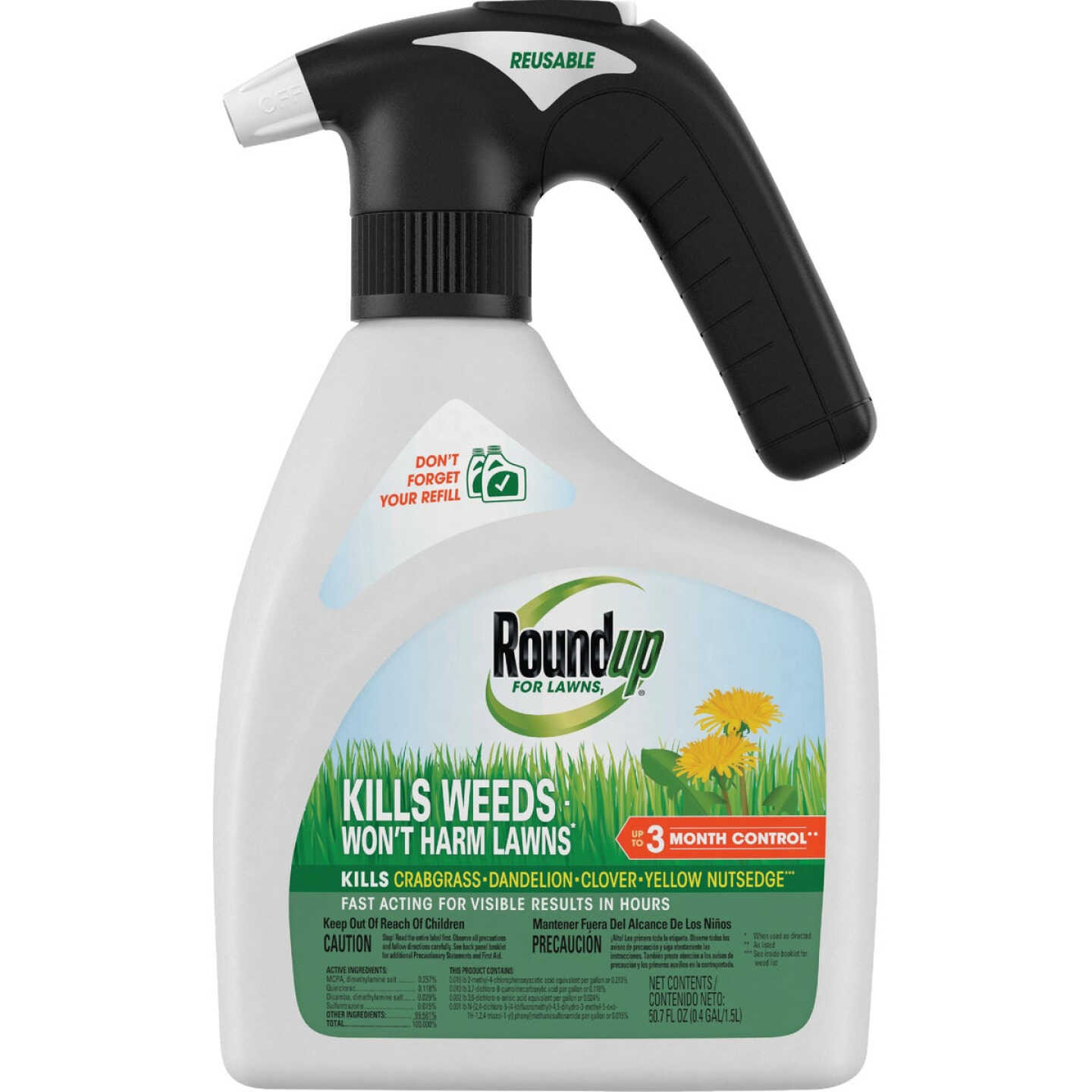 Roundup for Lawns 1.5L Ready To Use Quickhand Northern Weed & Grass Killer Image 1