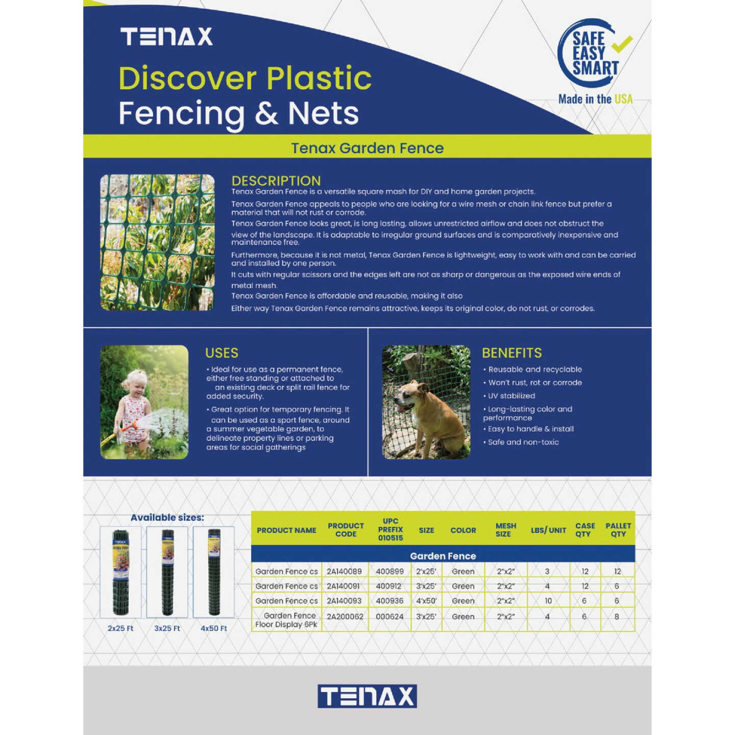 Tenax 4 Ft. H. x 50 Ft. L. High-Density Polyethylene Garden Fence, Green Image 5