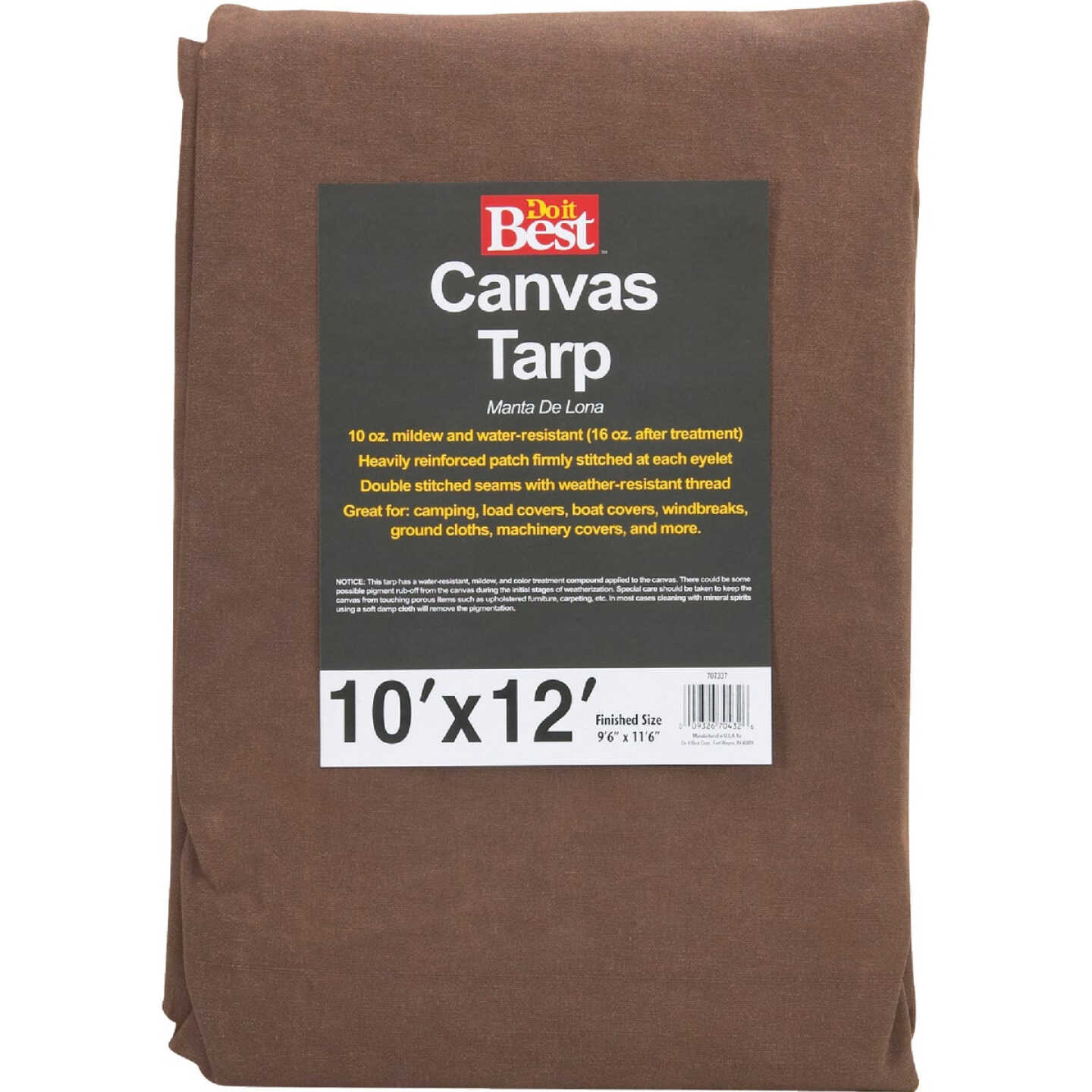 Do it Best 10 Oz. 10 Ft. x 12 Ft. Canvas Tarp Image 1
