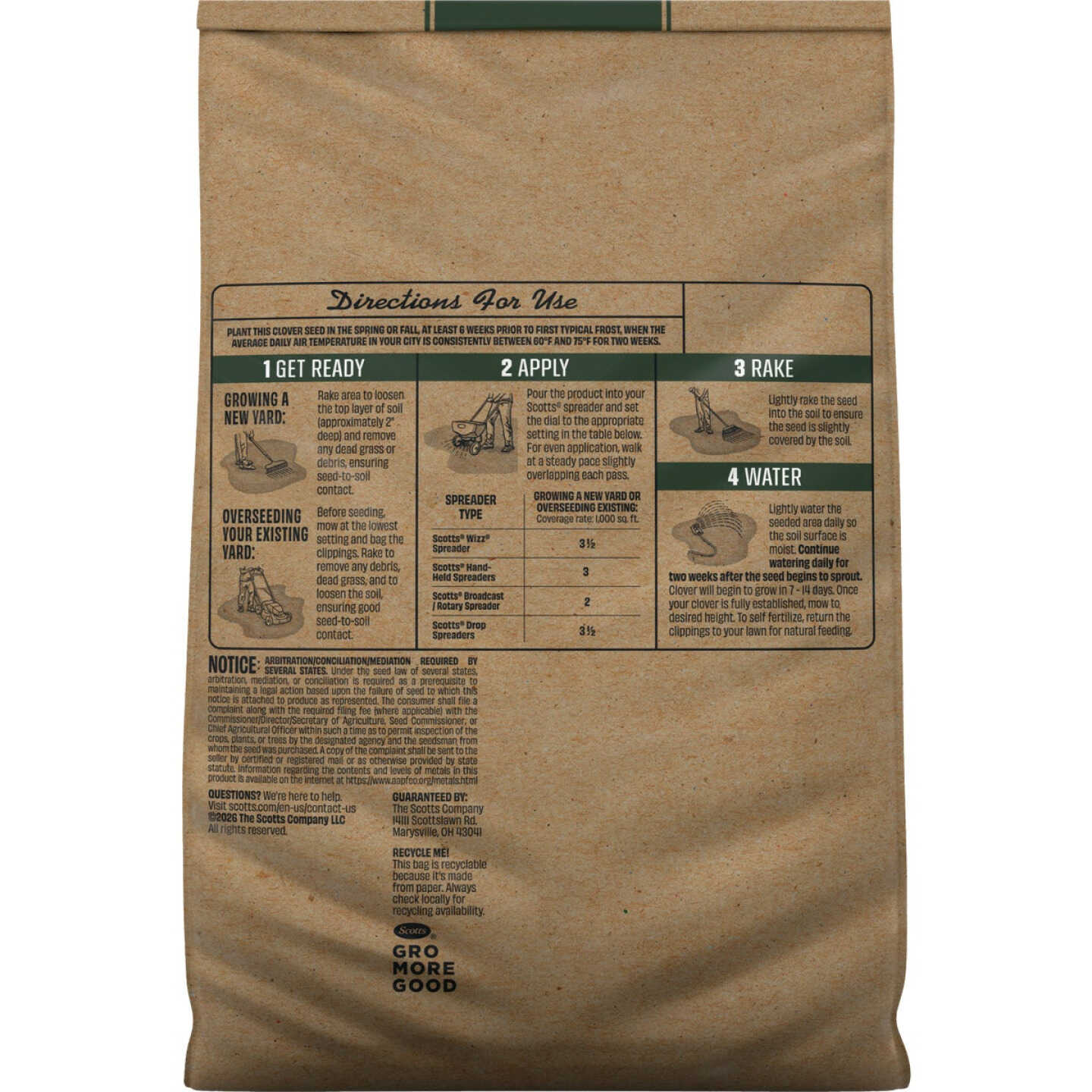 O.M. Scott & Sons 2 Lb. White Clover Seed Image 2