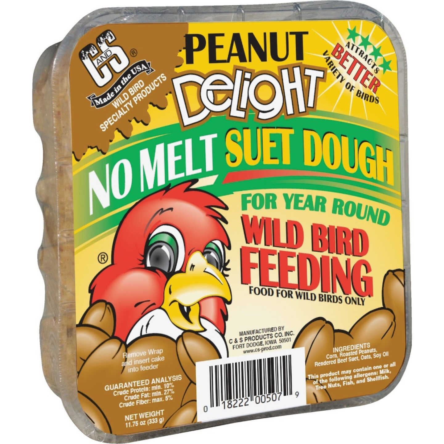 C&S 11.75 Oz. Peanut Delight No Melt Suet Dough Image 1