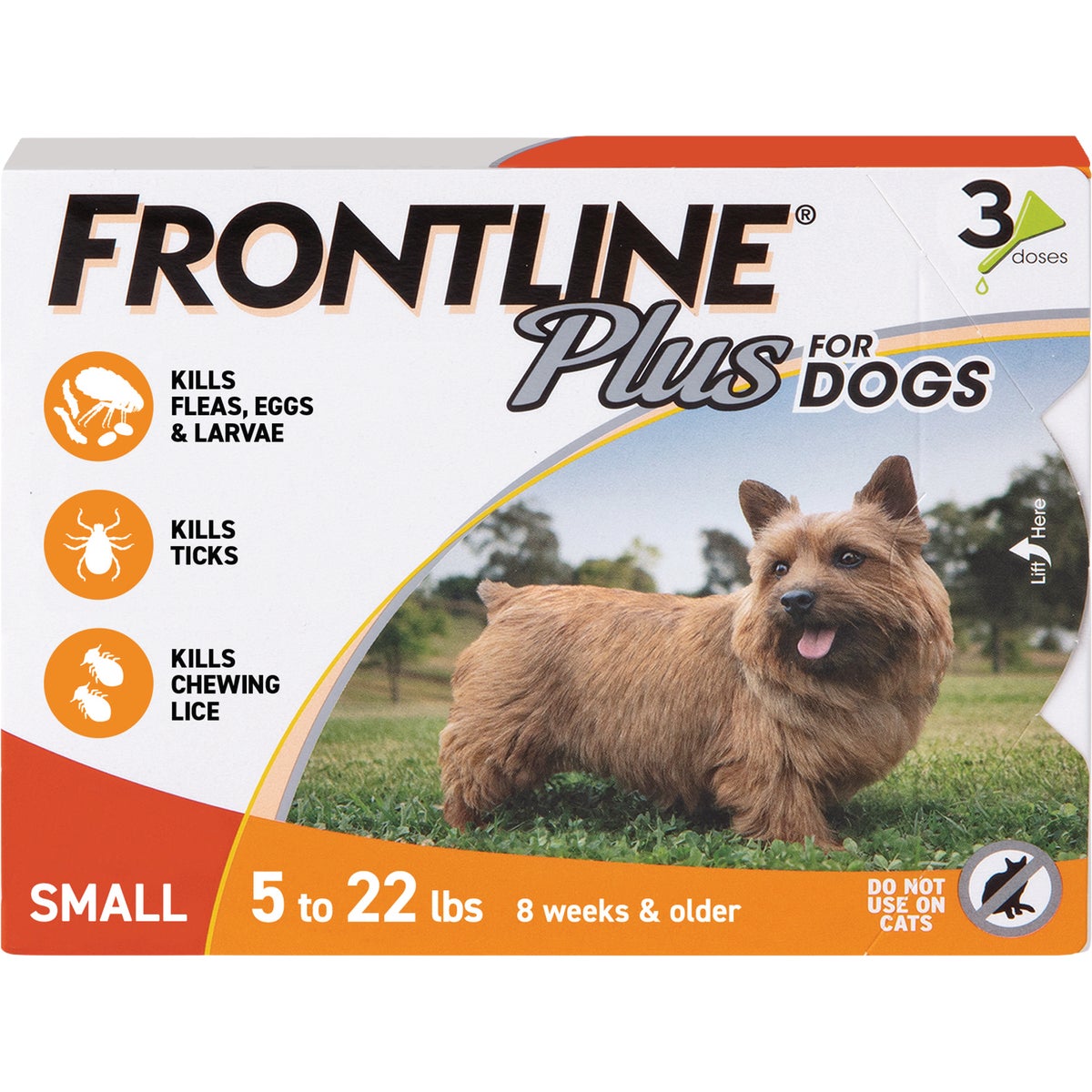 Frontline Plus Flea & Tick Killer For Small Dogs & Puppies 5 to 22 Lb. (3-Pack)