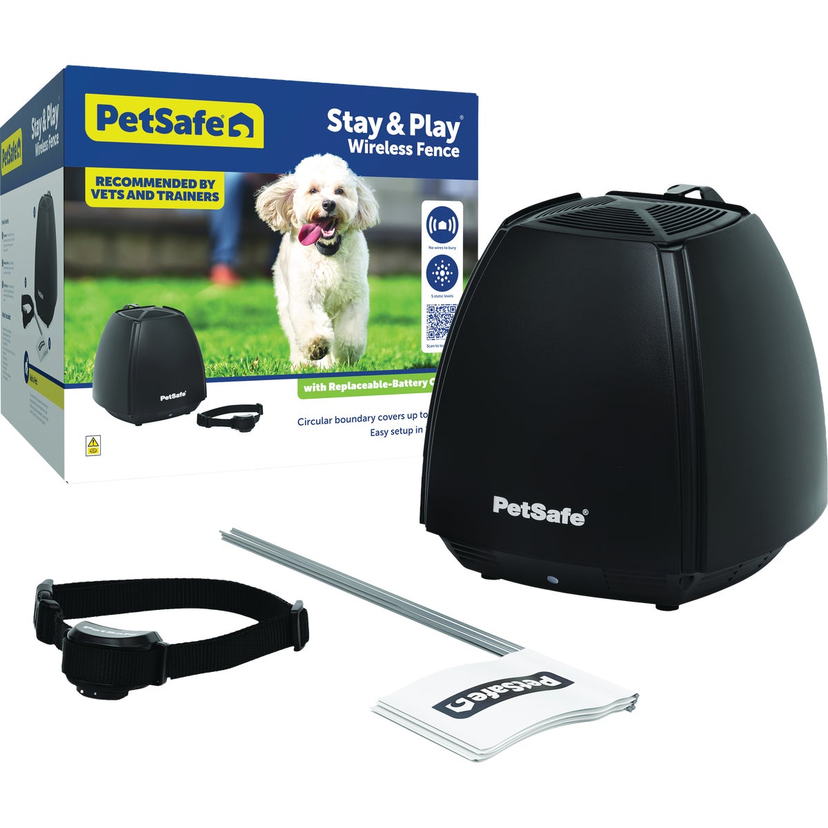 PetSafe Stay & Play Wireless Fence with Replaceable Battery Collar