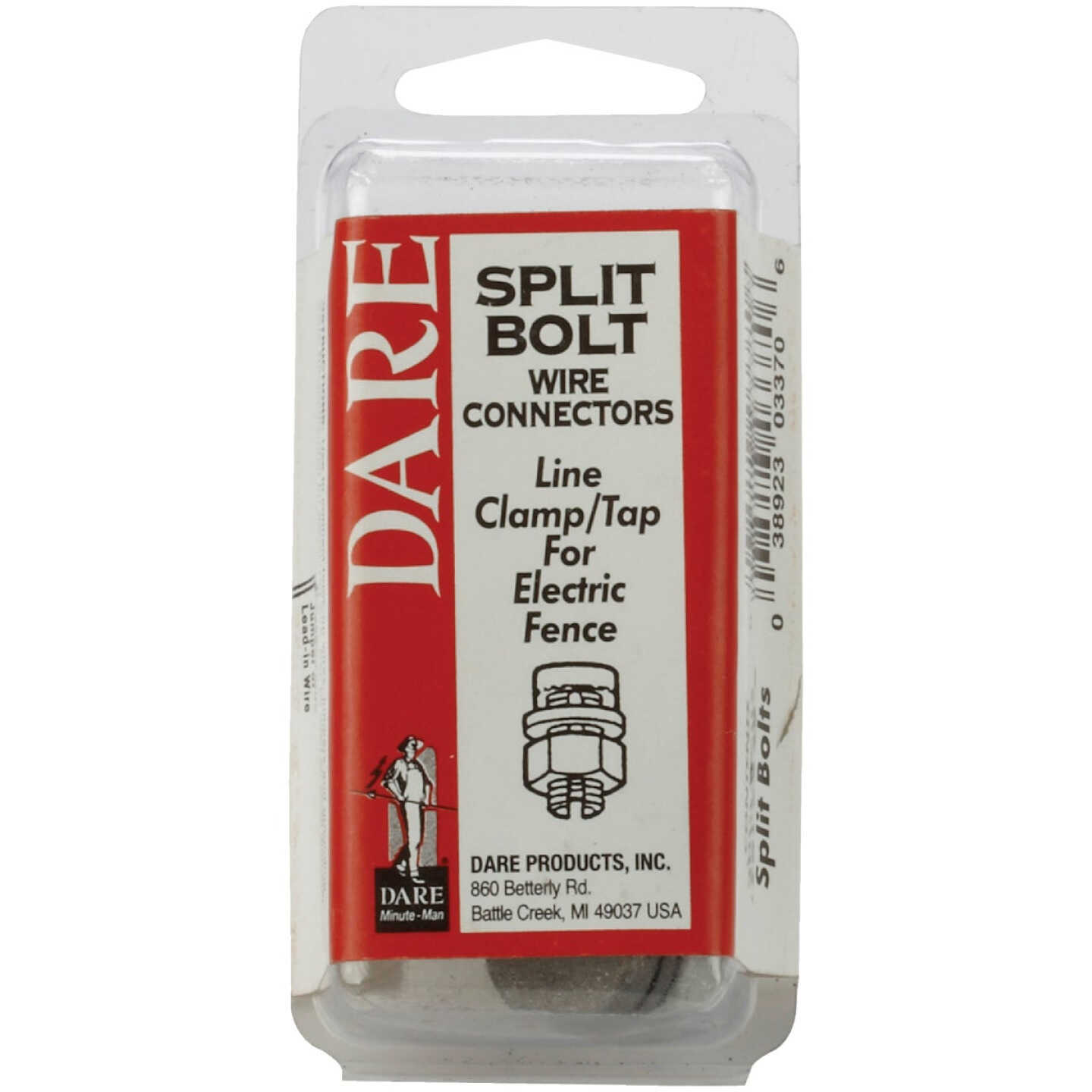 Dare 3-Piece Die-Cast Zinc, Galvanized Steel Split Bolt Electric Fence Tap Image 1