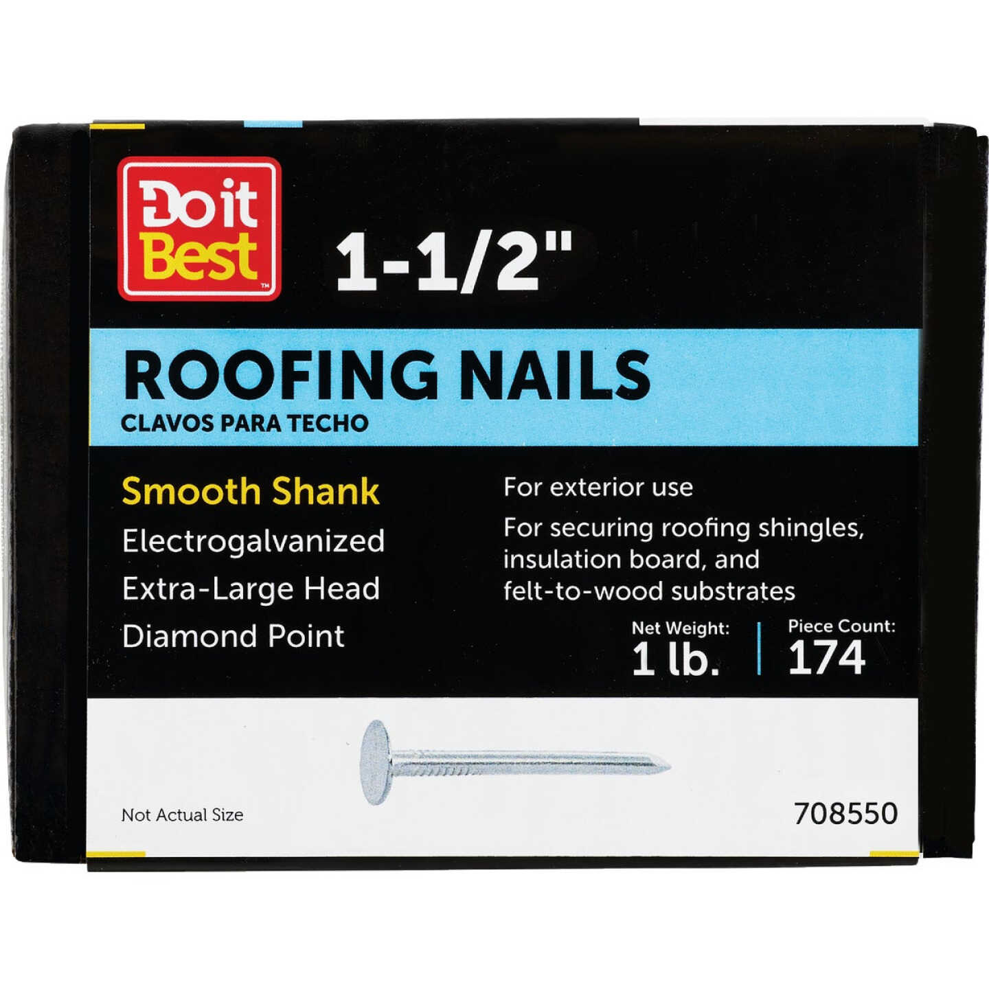 Do it 1-1/2 In. 11 ga Electrogalvanized Roofing Nails (186-Count, 1 Lb.) Image 1