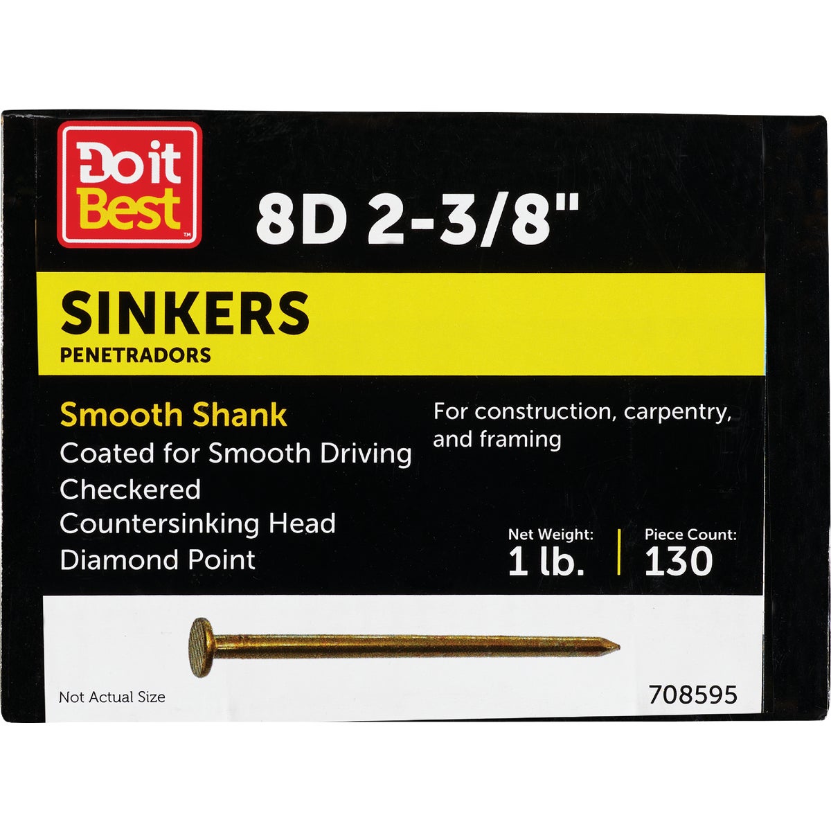 Do it 8d x 2-3/8 In. 11-1/2ga Coated Sinker Framing Nails (153-Count, 1 Lb.)