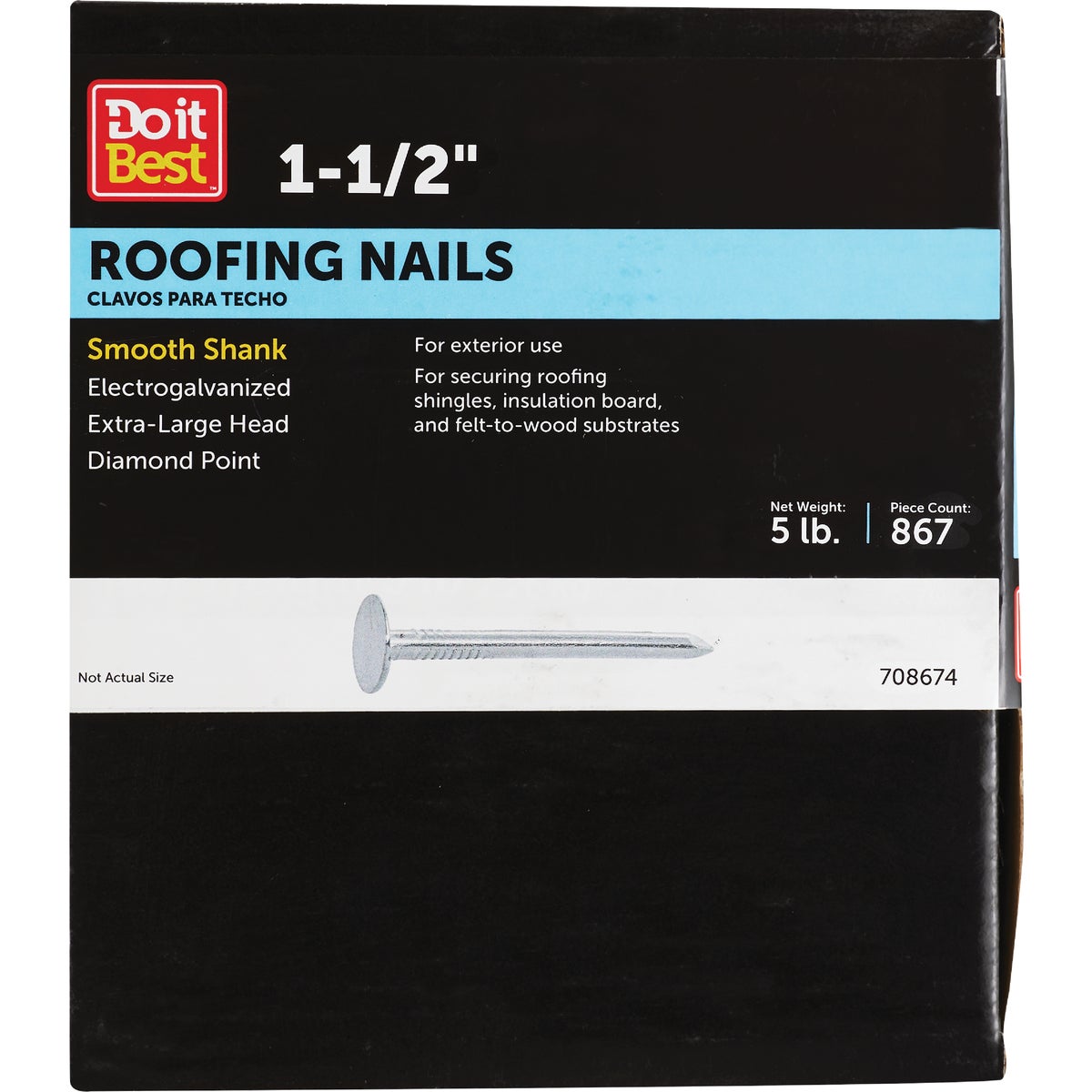 Do it 1-1/2 In. 11 ga Electrogalvanized Roofing Nails (930-Count, 5 Lb.)