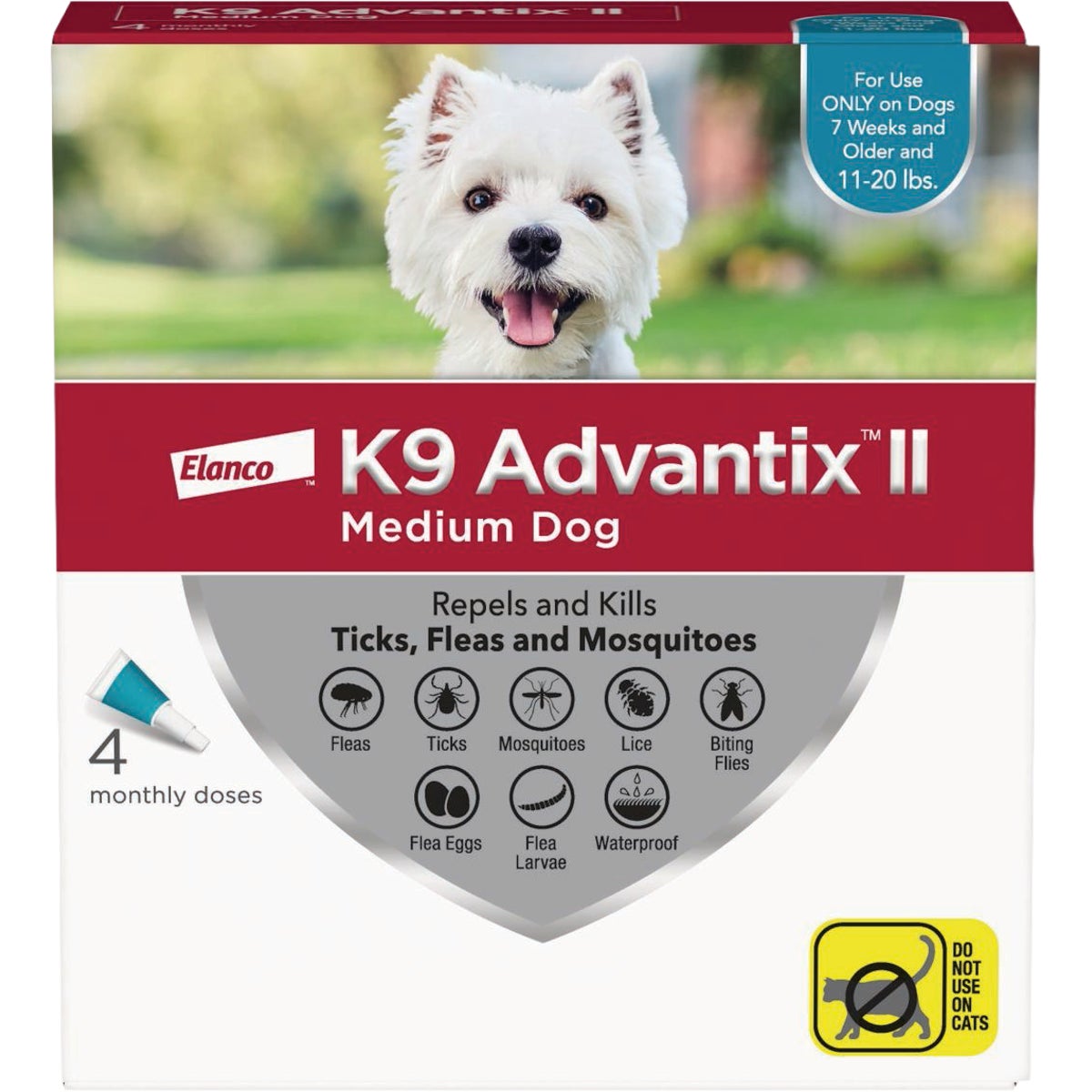 K9 Advantix II Medium Dog 4-pk Teal