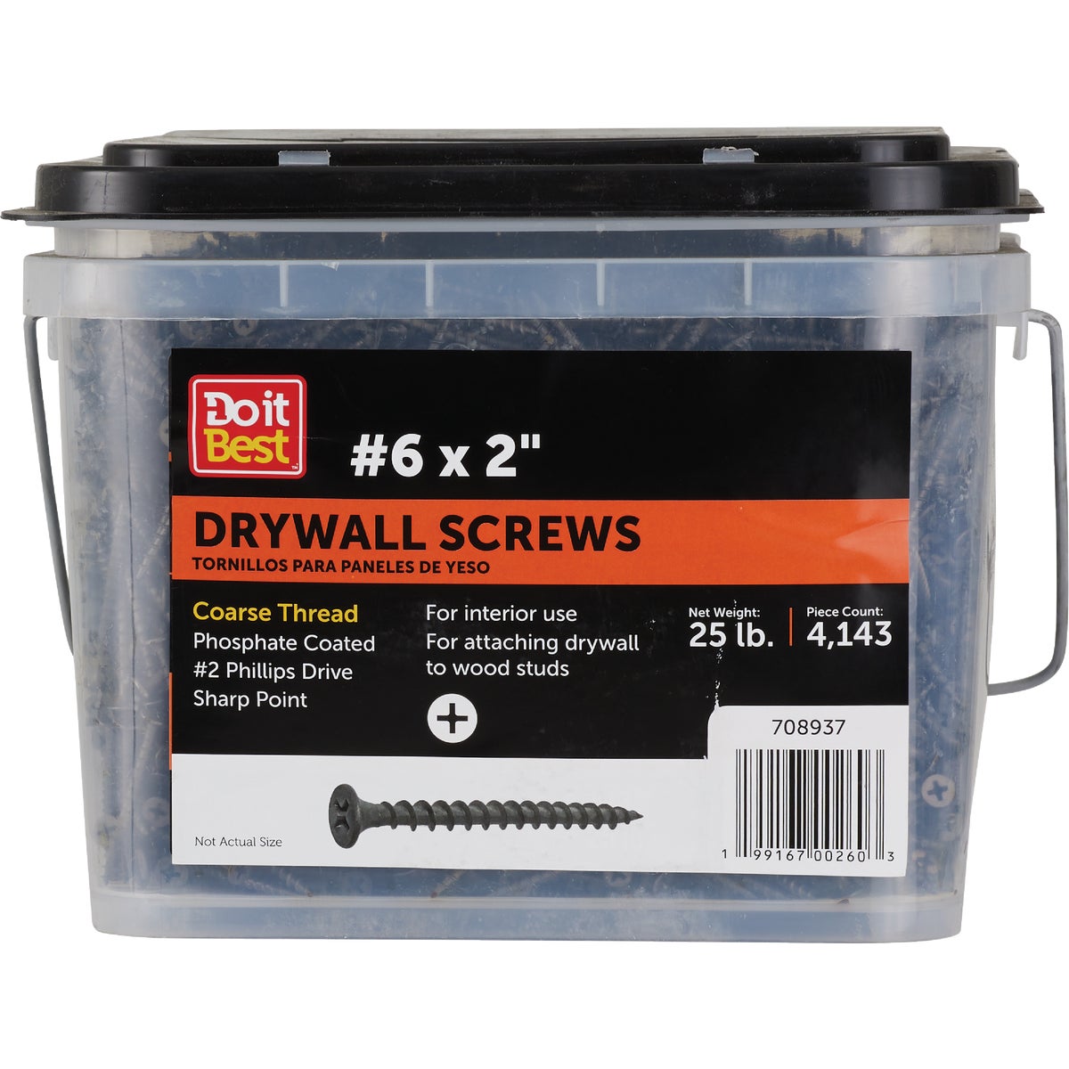 Do it Best #6 x 2 In. Coarse Thread Drywall Screw (25 Lb.)