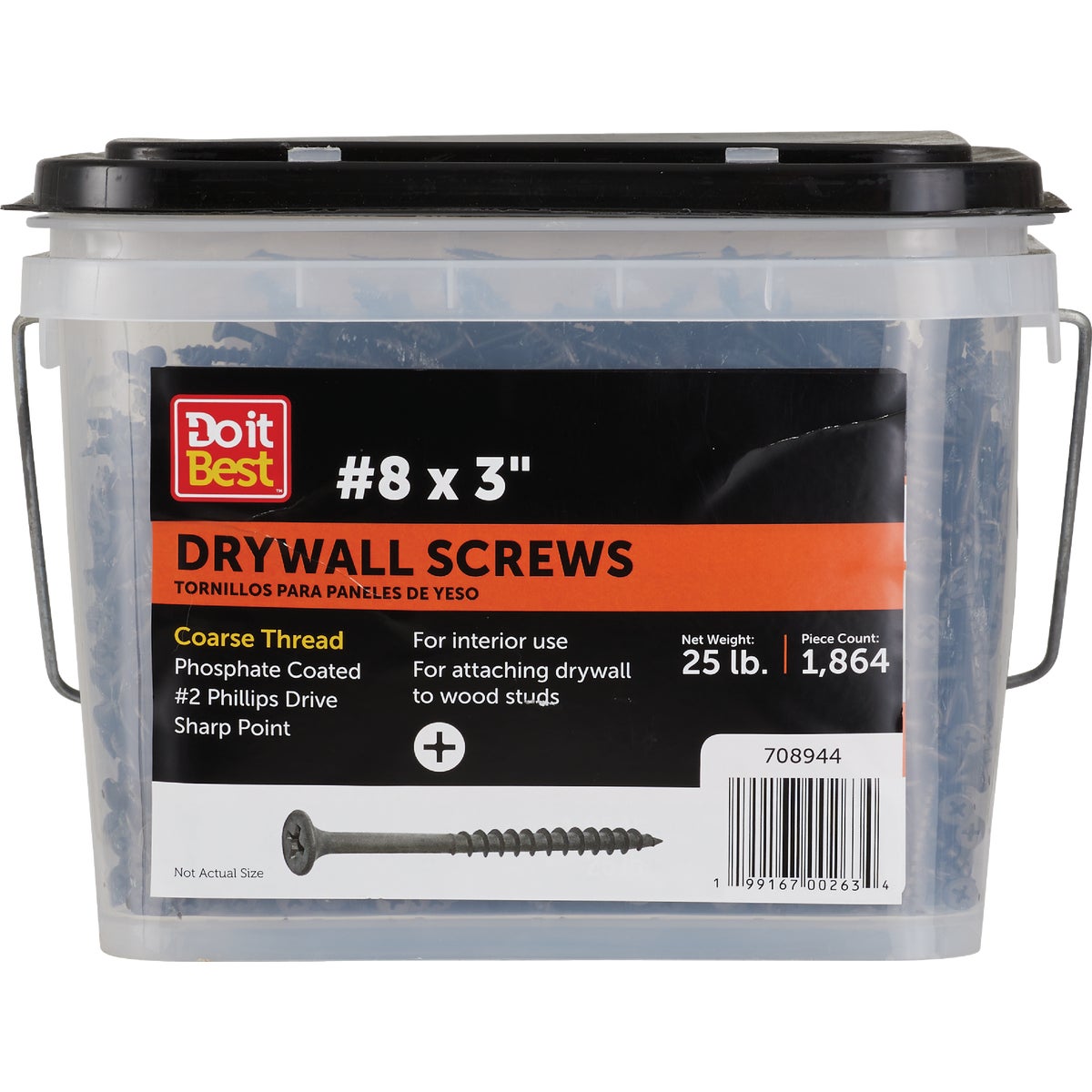 Do it Best #8 x 3 In. Coarse Thread Drywall Screw (25 Lb.)