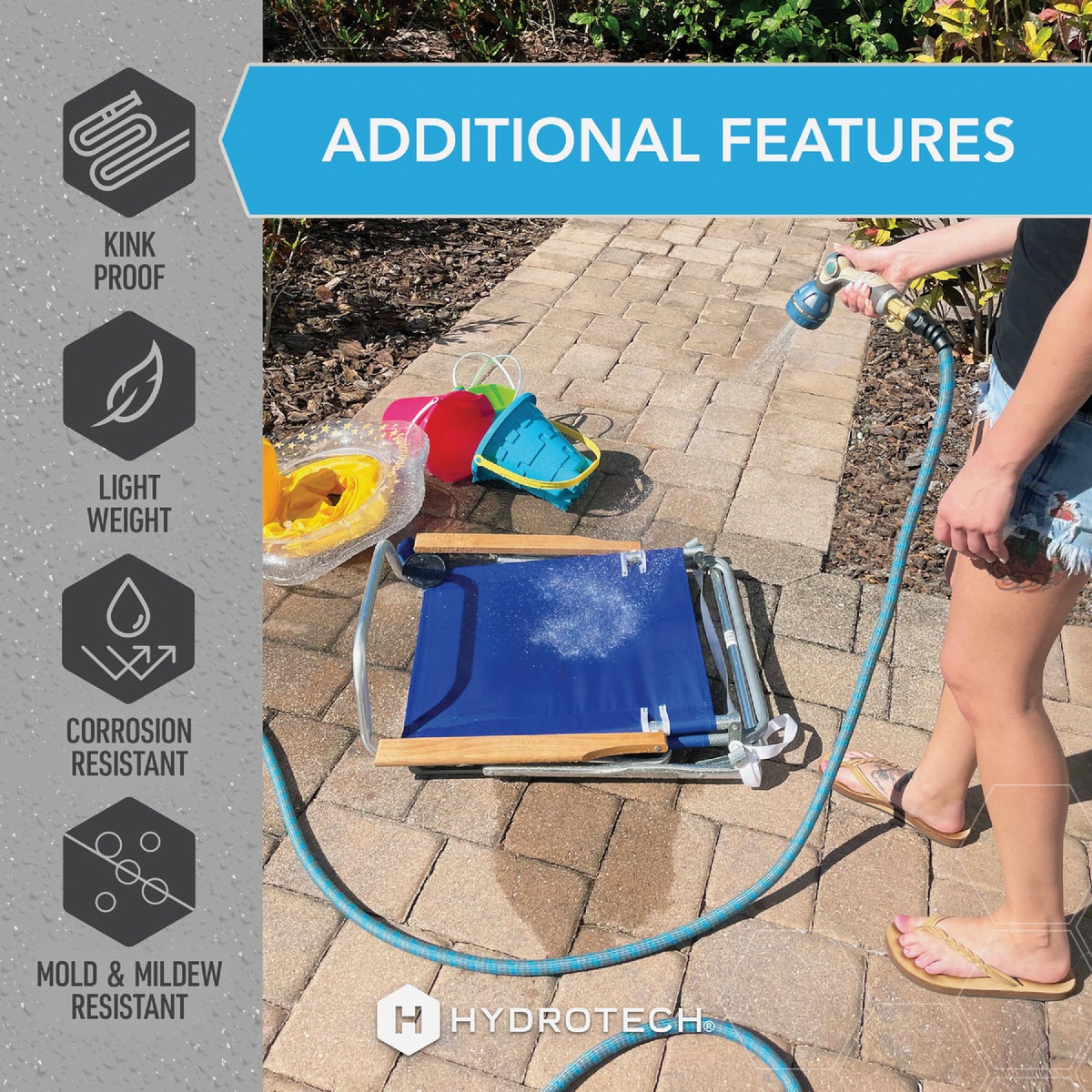 Hydrotech 5/8 In. Dia. x 25 Ft. Blue Expandable Burst Proof Hose Image 7