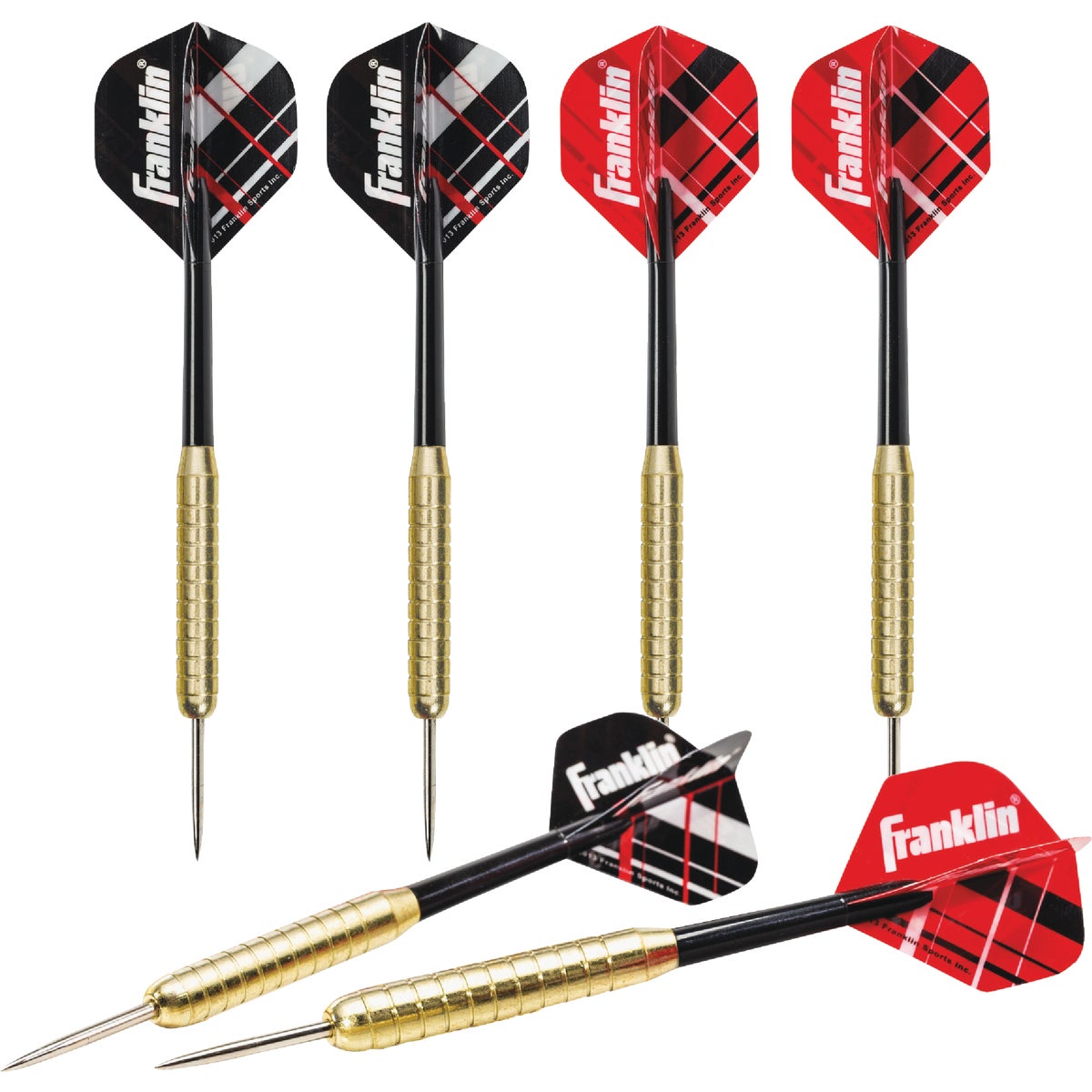 Franklin Brass-Coated Steel 18 Gm. Steel Tip Dart Set (6-Pack) Image 2