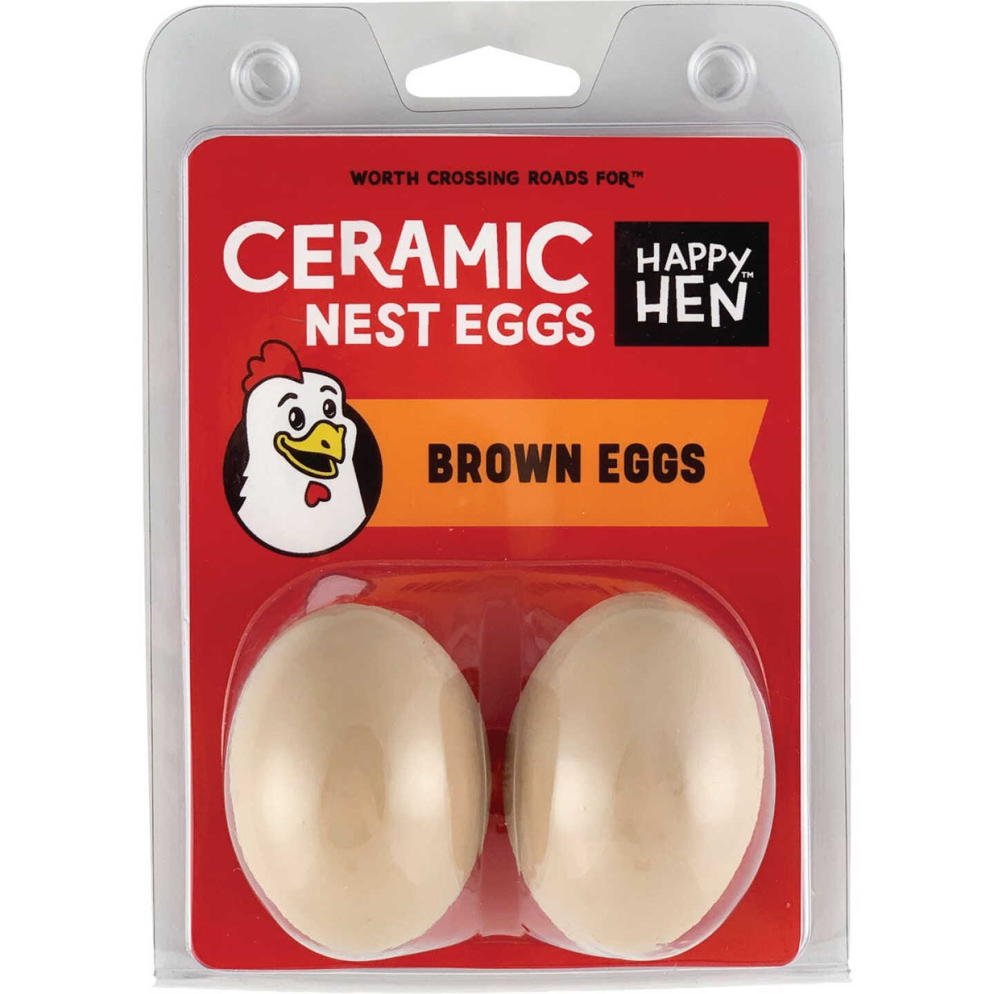 Happy Hen Treats Brown Ceramic Nest Eggs (2-Pack) Image 1