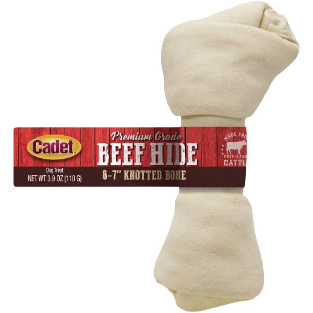 Cadet 6 In. Premium Grade Beef Hide Knotted Bone