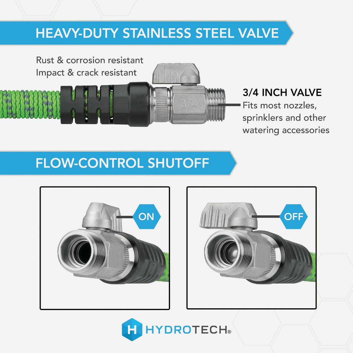 Hydrotech 3/4 In. Dia. x 50 Ft. Green Expandable Burst Proof Hose Image 5
